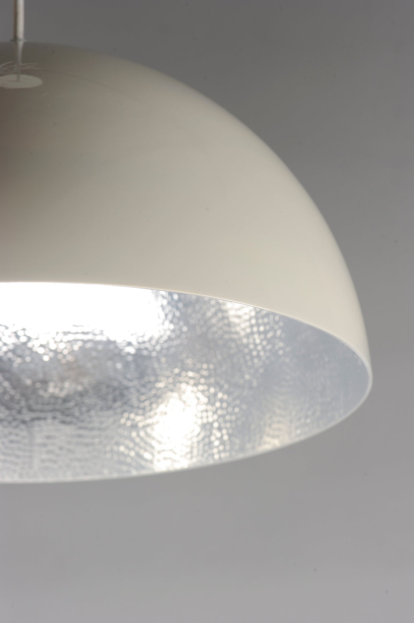 Hemisphere 31" LED Pendant Gloss White/Aluminum by ET2
