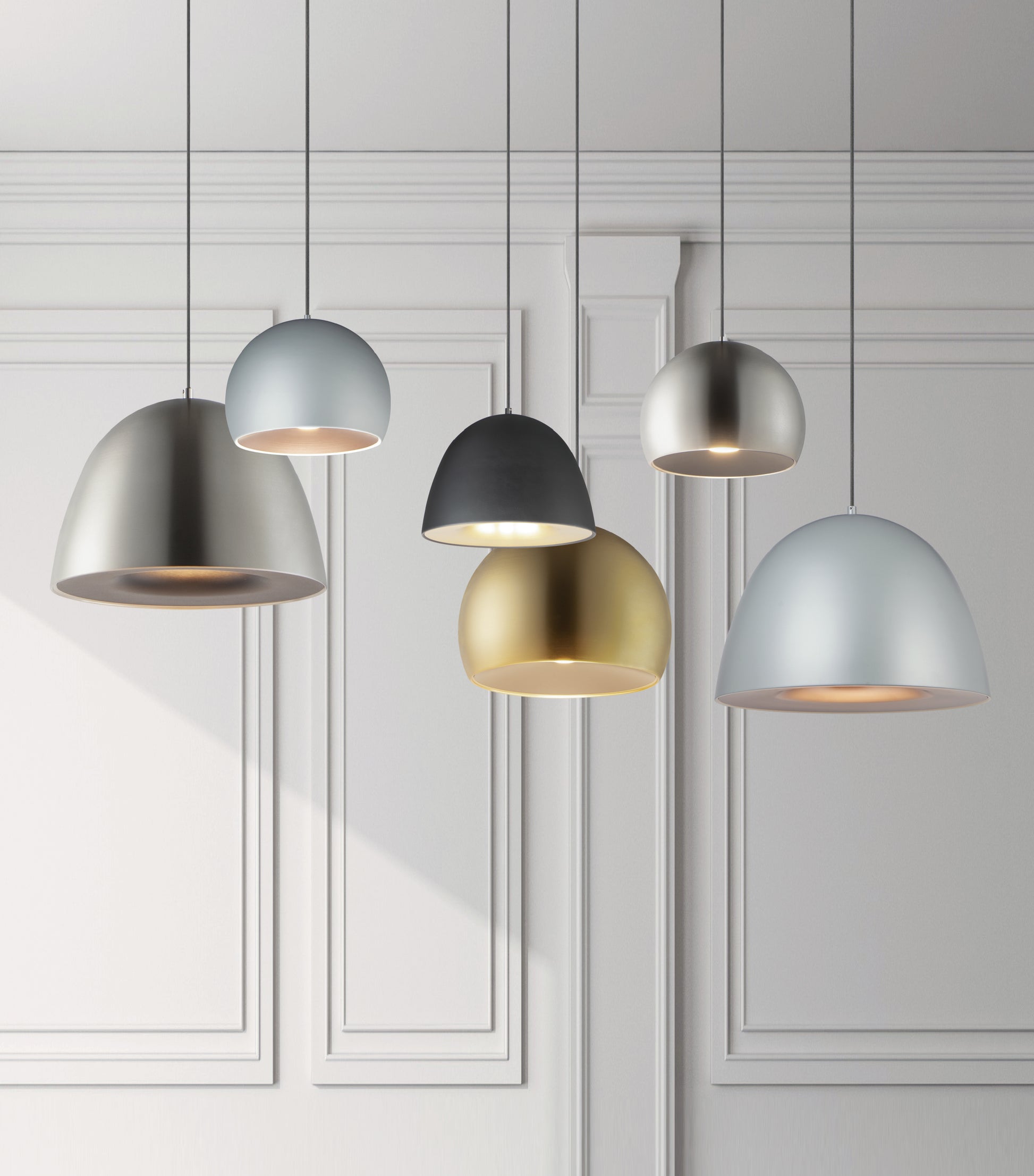 Fungo 16" LED Pendant Black/Satin Brass by ET2