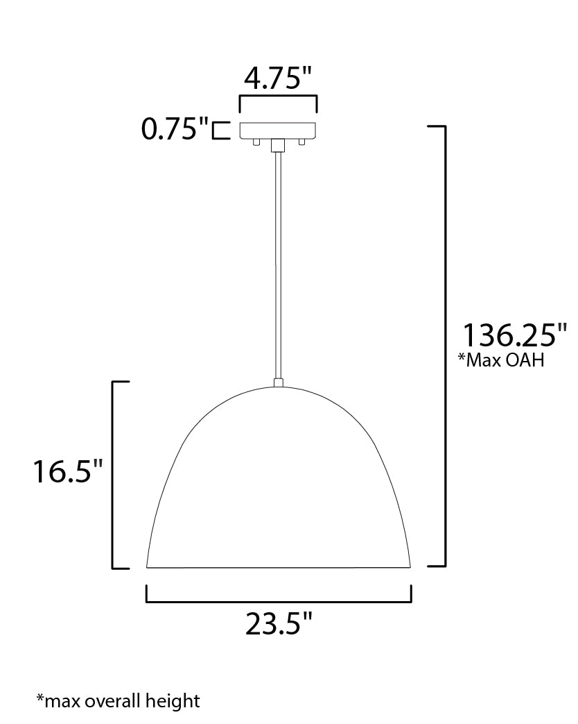 Fungo 24" LED Pendant Black/Satin Brass by ET2