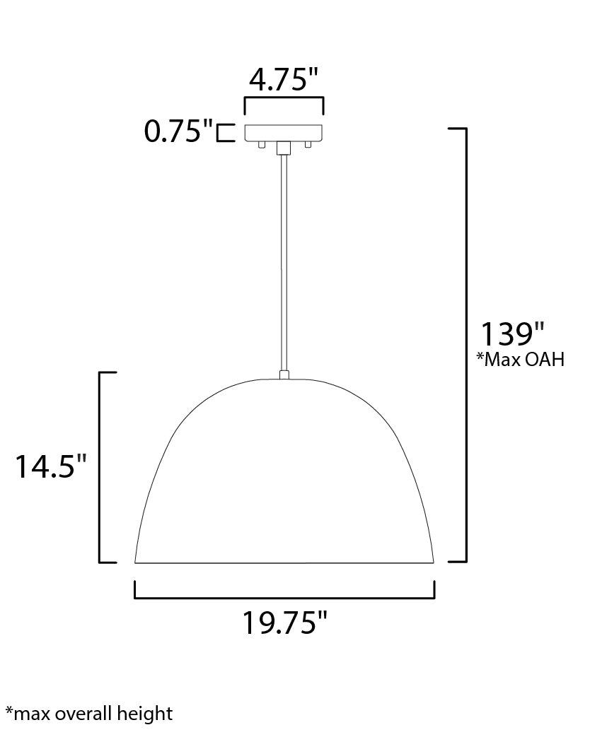 Palla 20" LED Pendant Dark Gray/Coffee by ET2