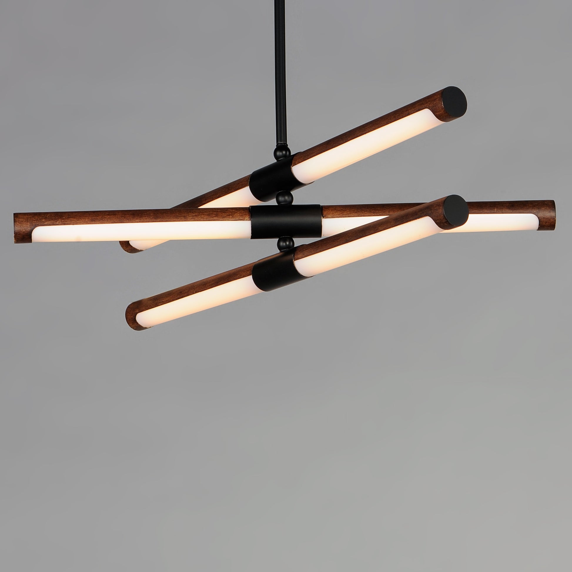 Rollo 6-Light LED Pendant Antique Pecan/Black by ET2