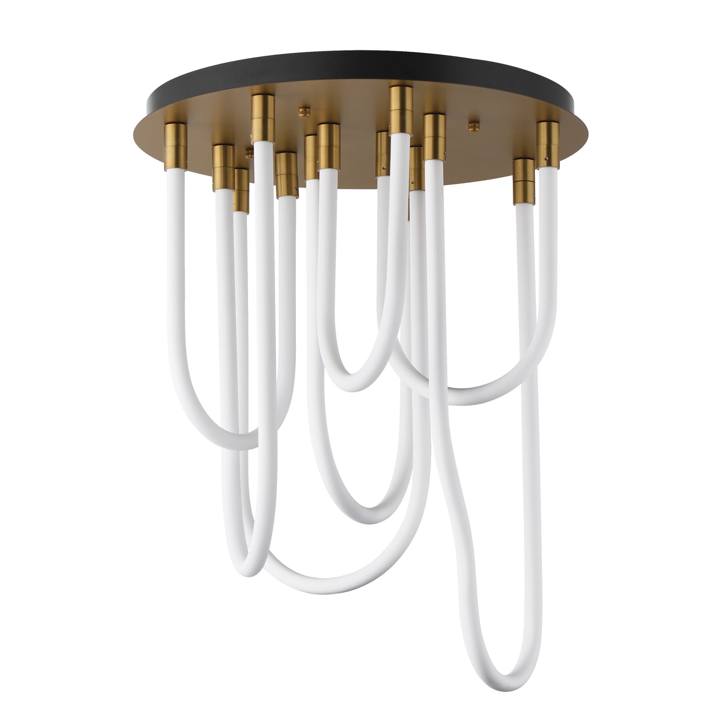 Soleil 7-Light LED RD Flush Mount Natural Aged Brass by ET2