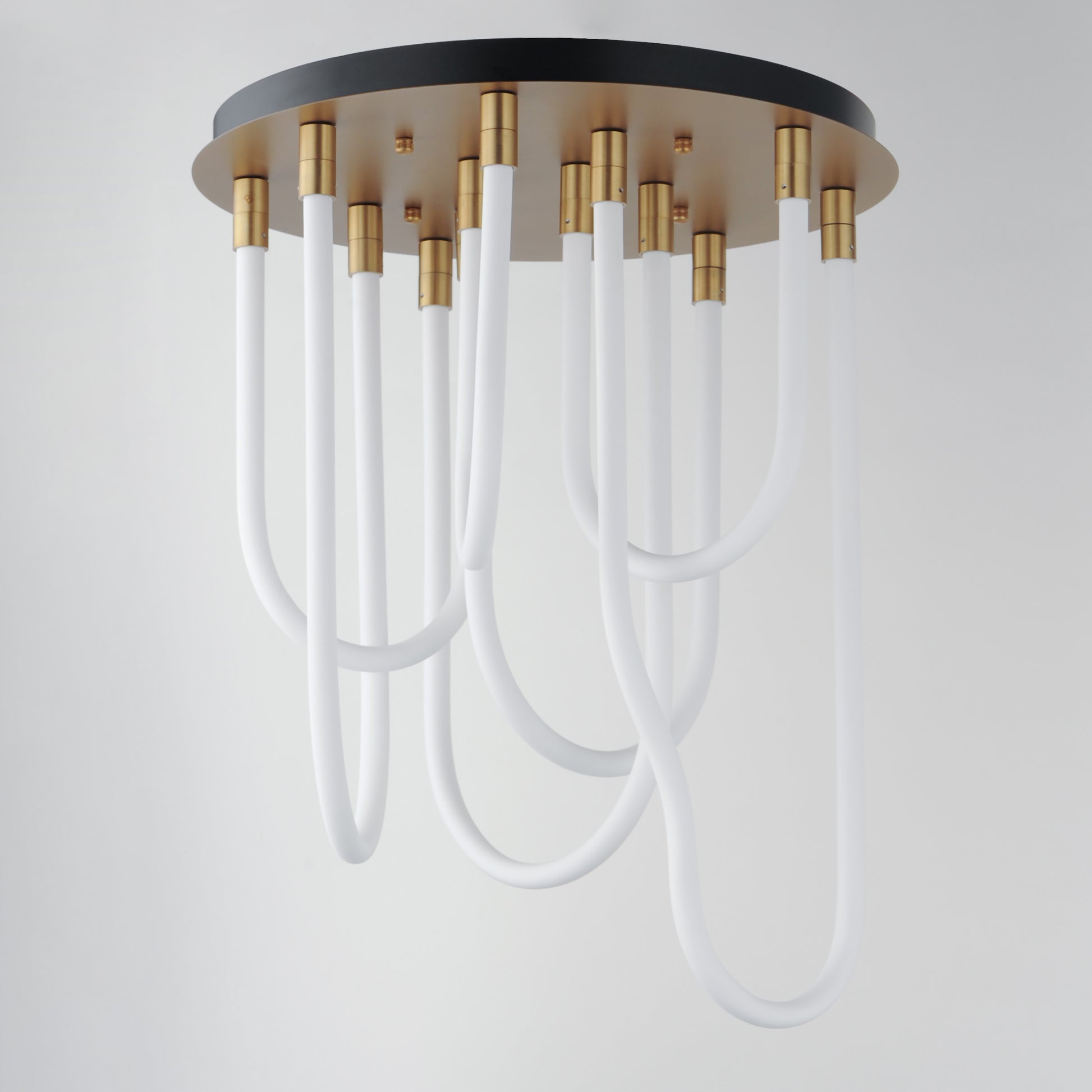 Soleil 7-Light LED RD Flush Mount Natural Aged Brass by ET2