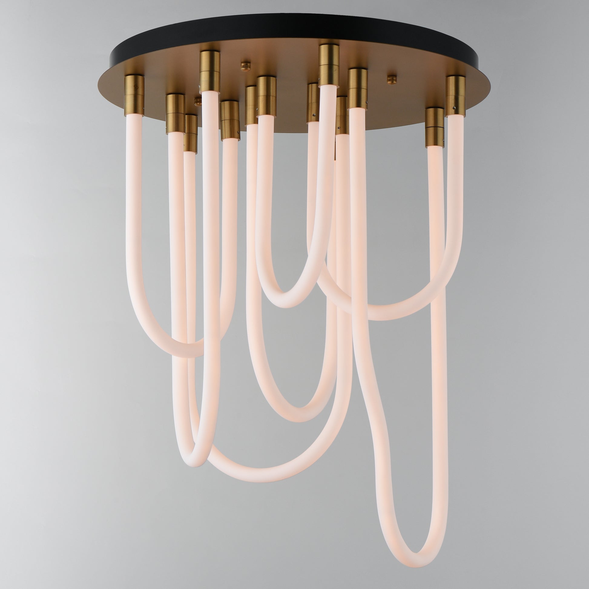 Soleil 7-Light LED RD Flush Mount Natural Aged Brass by ET2