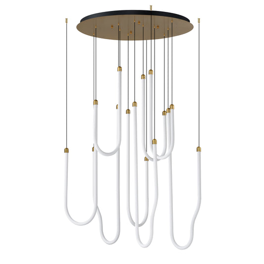 Soleil 8-Light LED Pendant Natural Aged Brass by ET2
