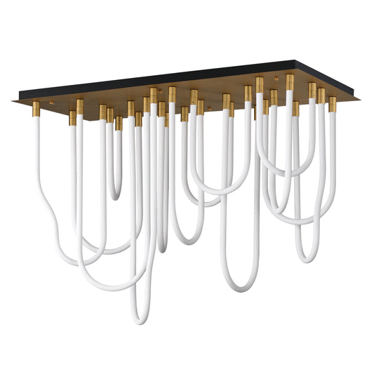 Soleil 14-Light LED SQ Flush Mount Natural Aged Brass by ET2