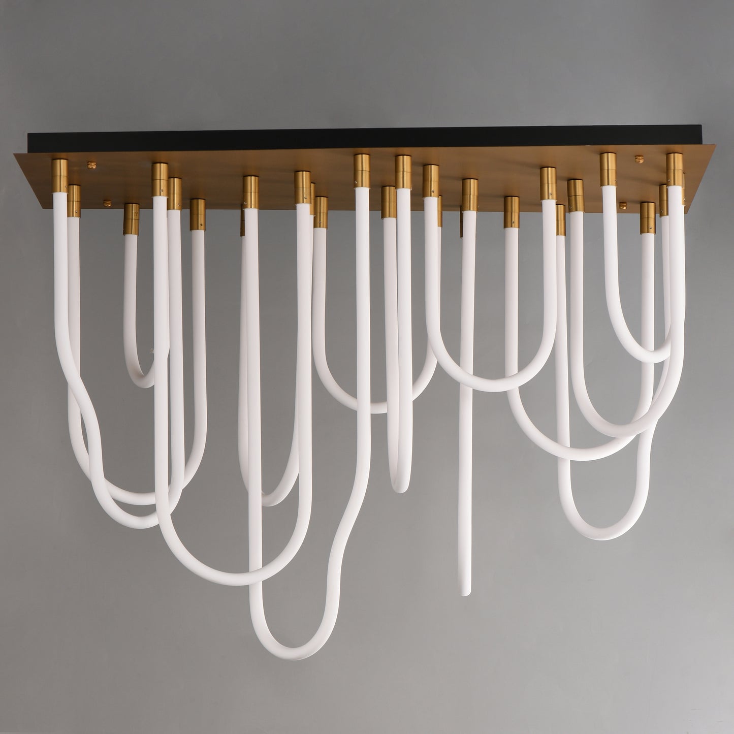 Soleil 14-Light LED SQ Flush Mount Natural Aged Brass by ET2