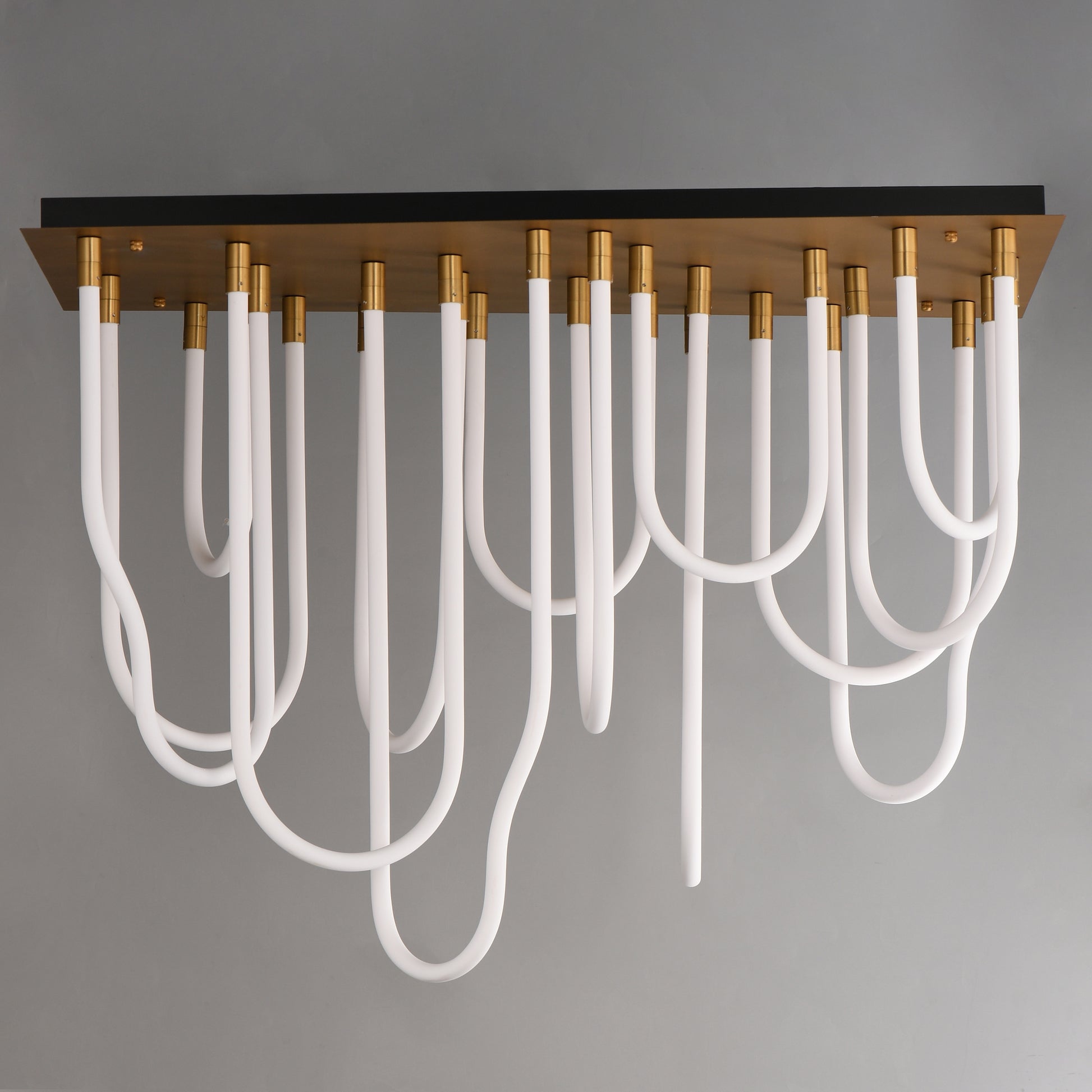 Soleil 14-Light LED SQ Flush Mount Natural Aged Brass by ET2