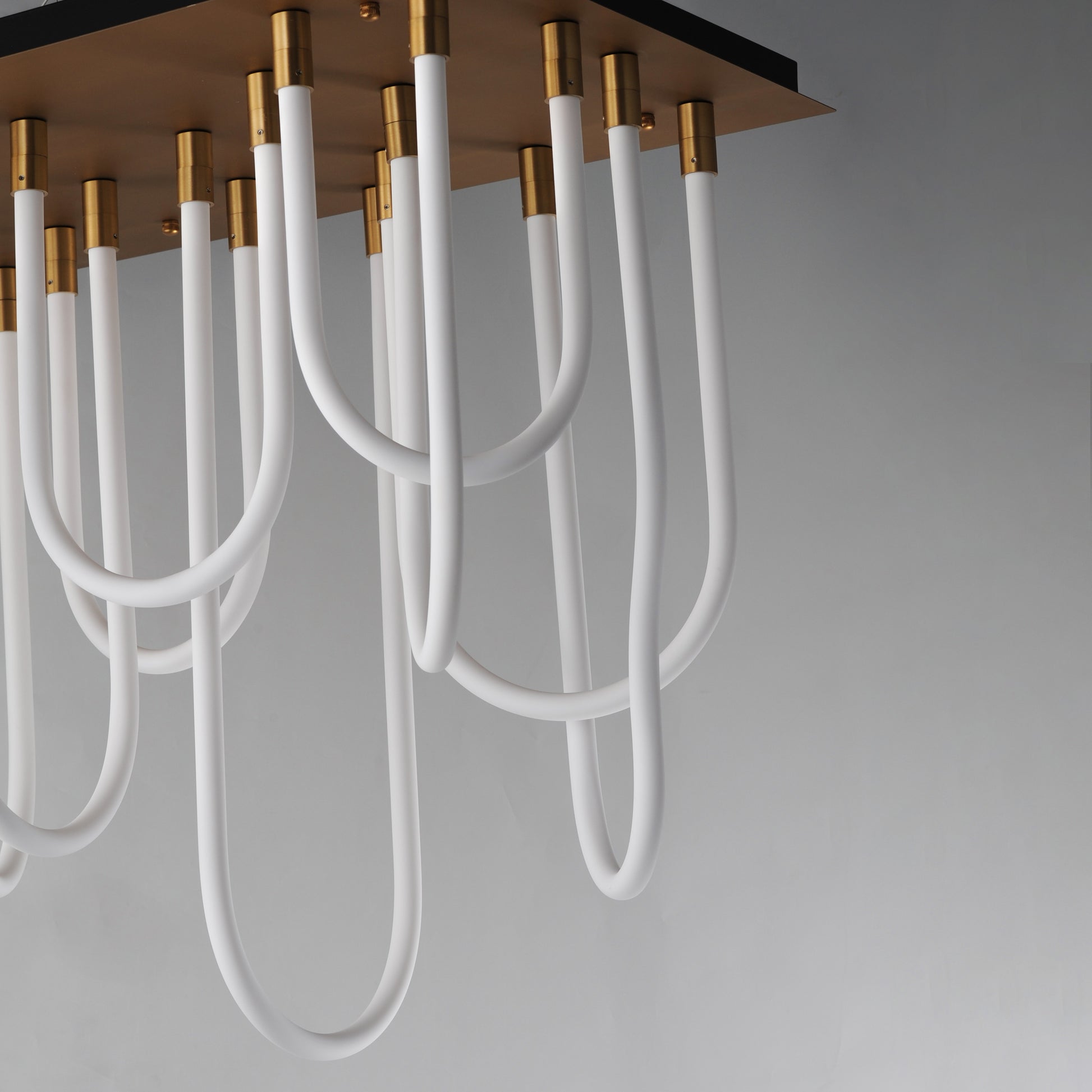 Soleil 14-Light LED SQ Flush Mount Natural Aged Brass by ET2