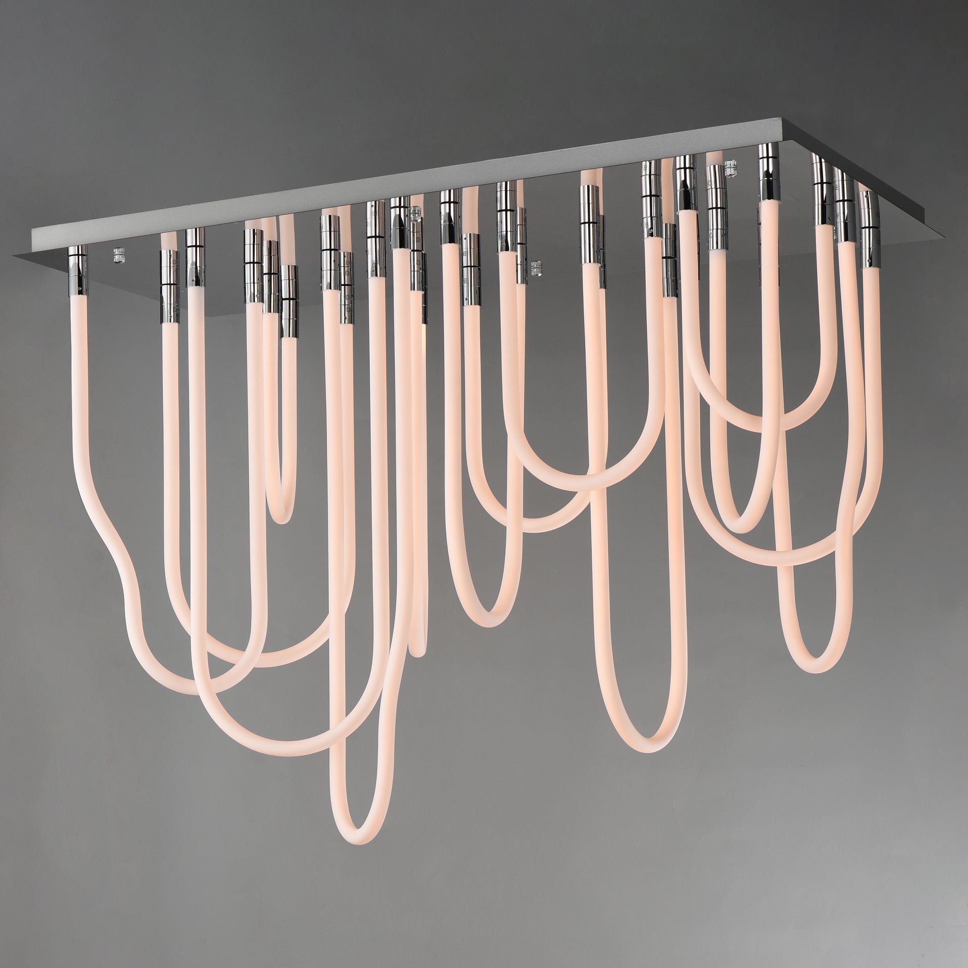 Soleil 14-Light LED SQ Flush Mount Polished Chrome by ET2