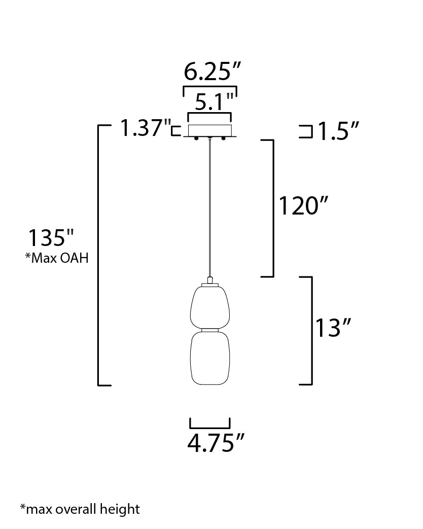 Soji 13" LED Pendant Black/Gold by ET2