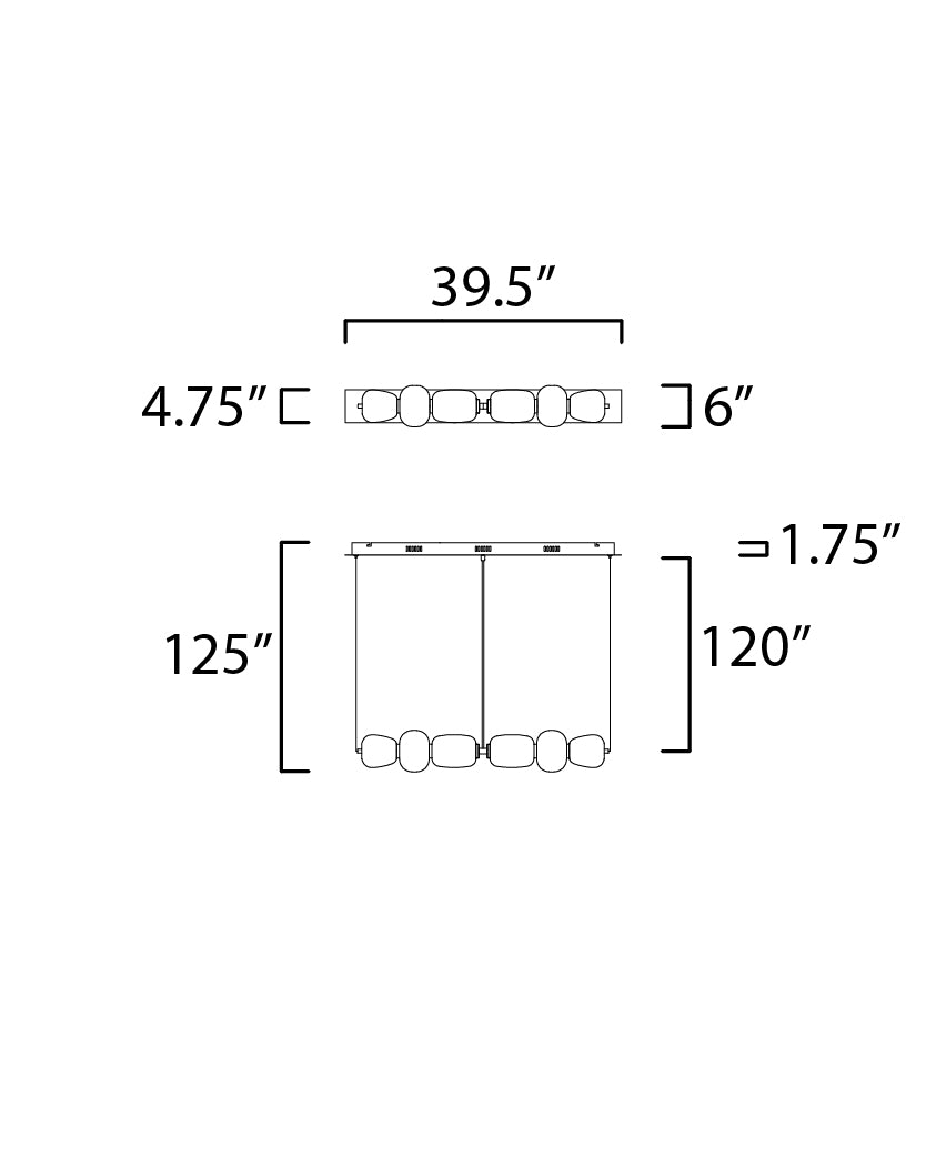 Soji 40" LED Linear Pendant Black/Gold by ET2