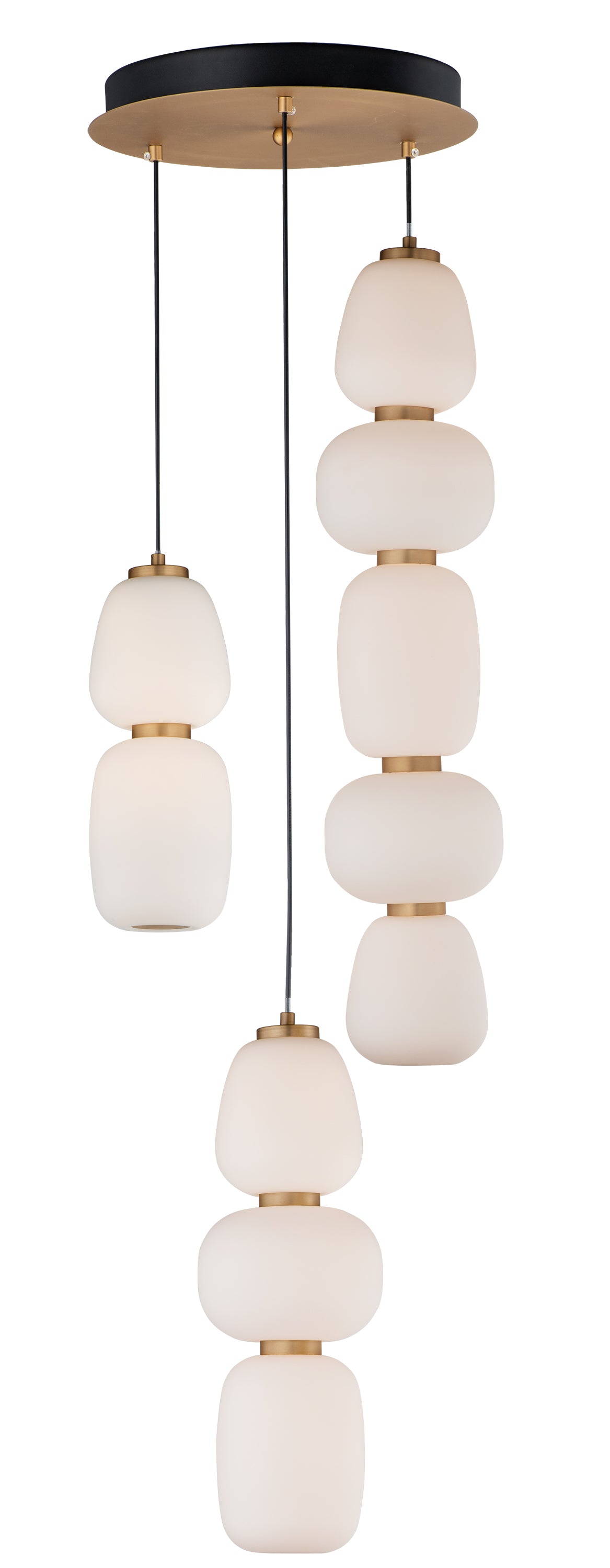 Soji 3-Light LED Pendant Black/Gold by ET2