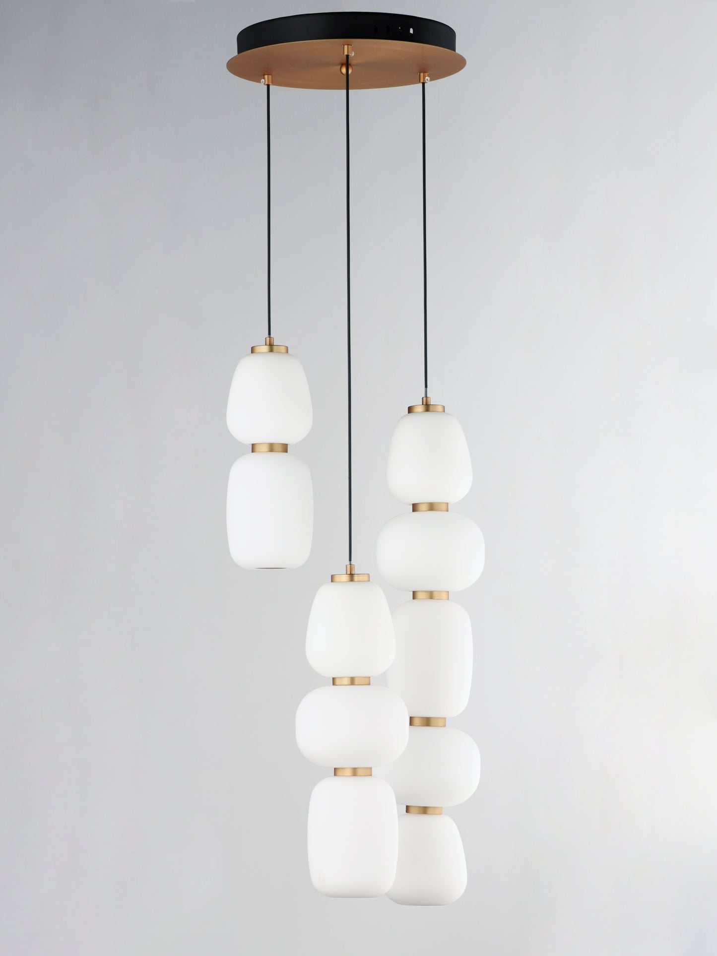 Soji 3-Light LED Pendant Black/Gold by ET2