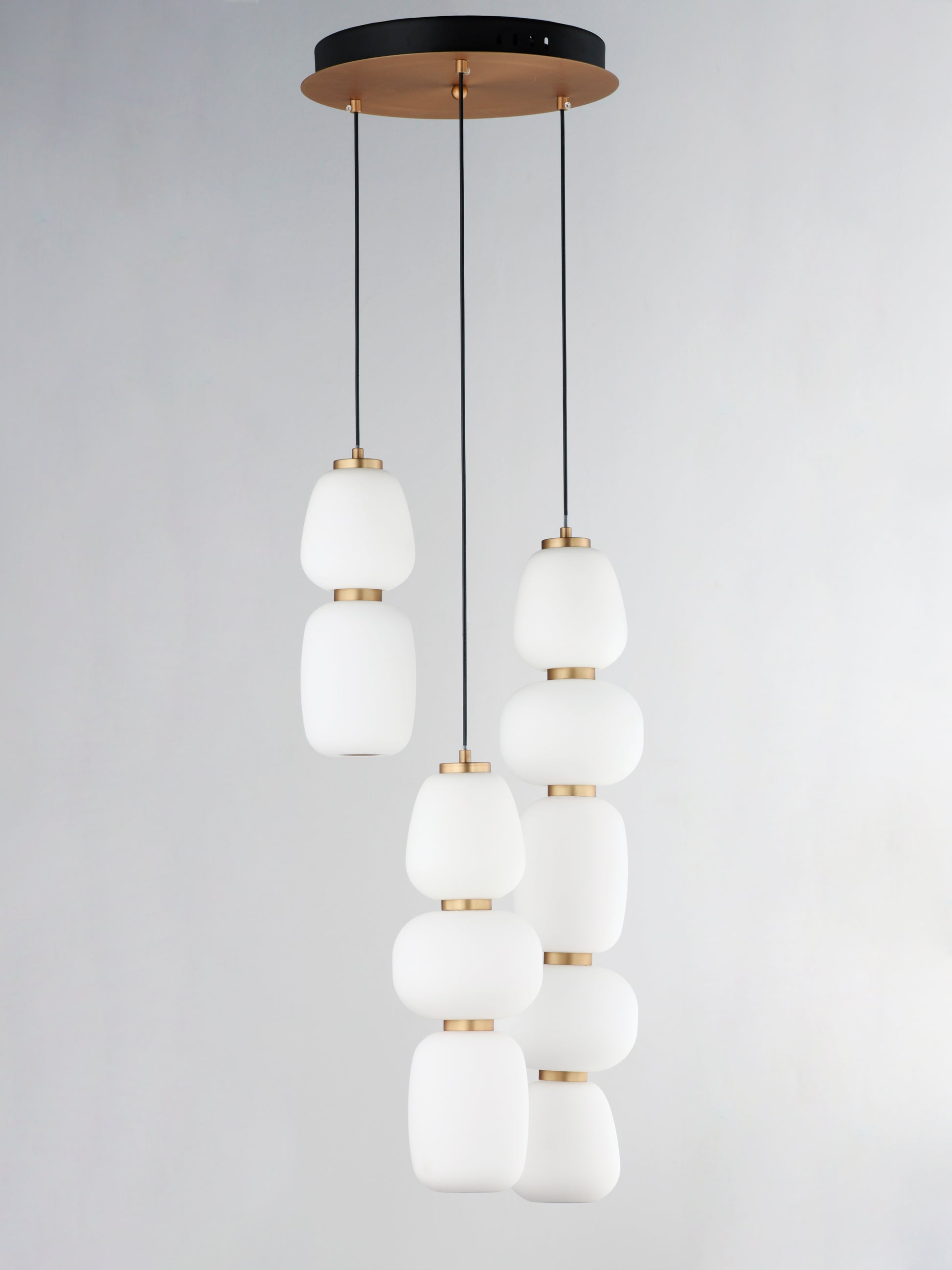 Soji 3-Light LED Pendant Black/Gold by ET2