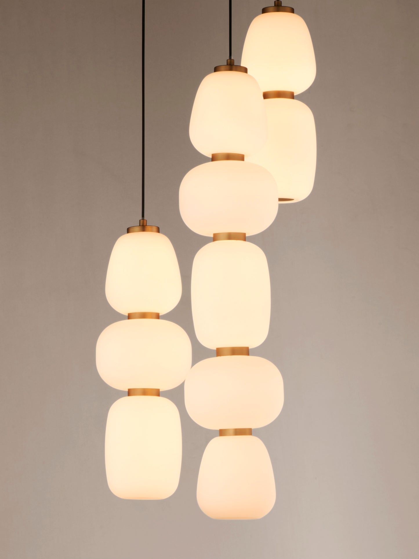 Soji 3-Light LED Pendant Black/Gold by ET2