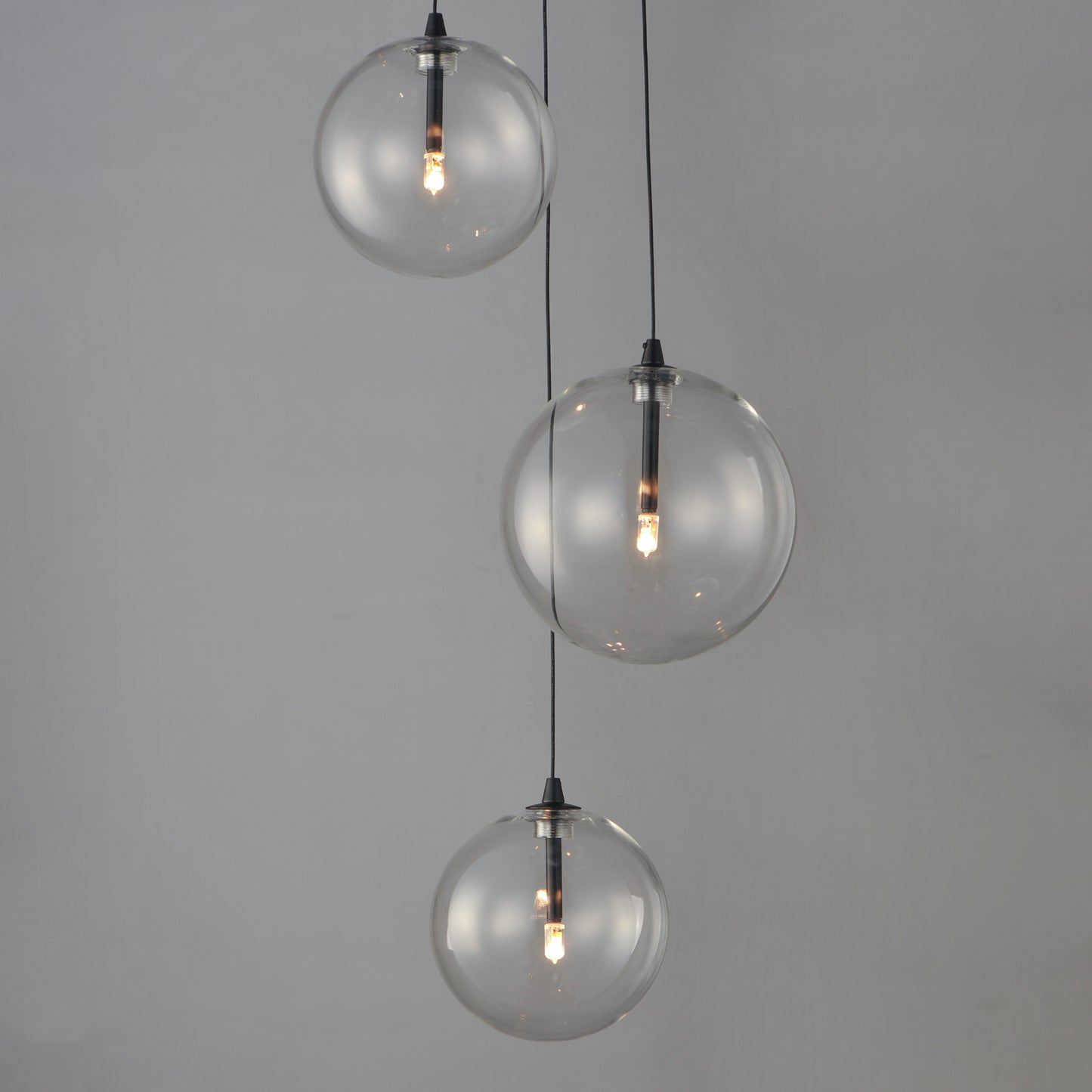 Global 3-Light LED Pendant Black by ET2