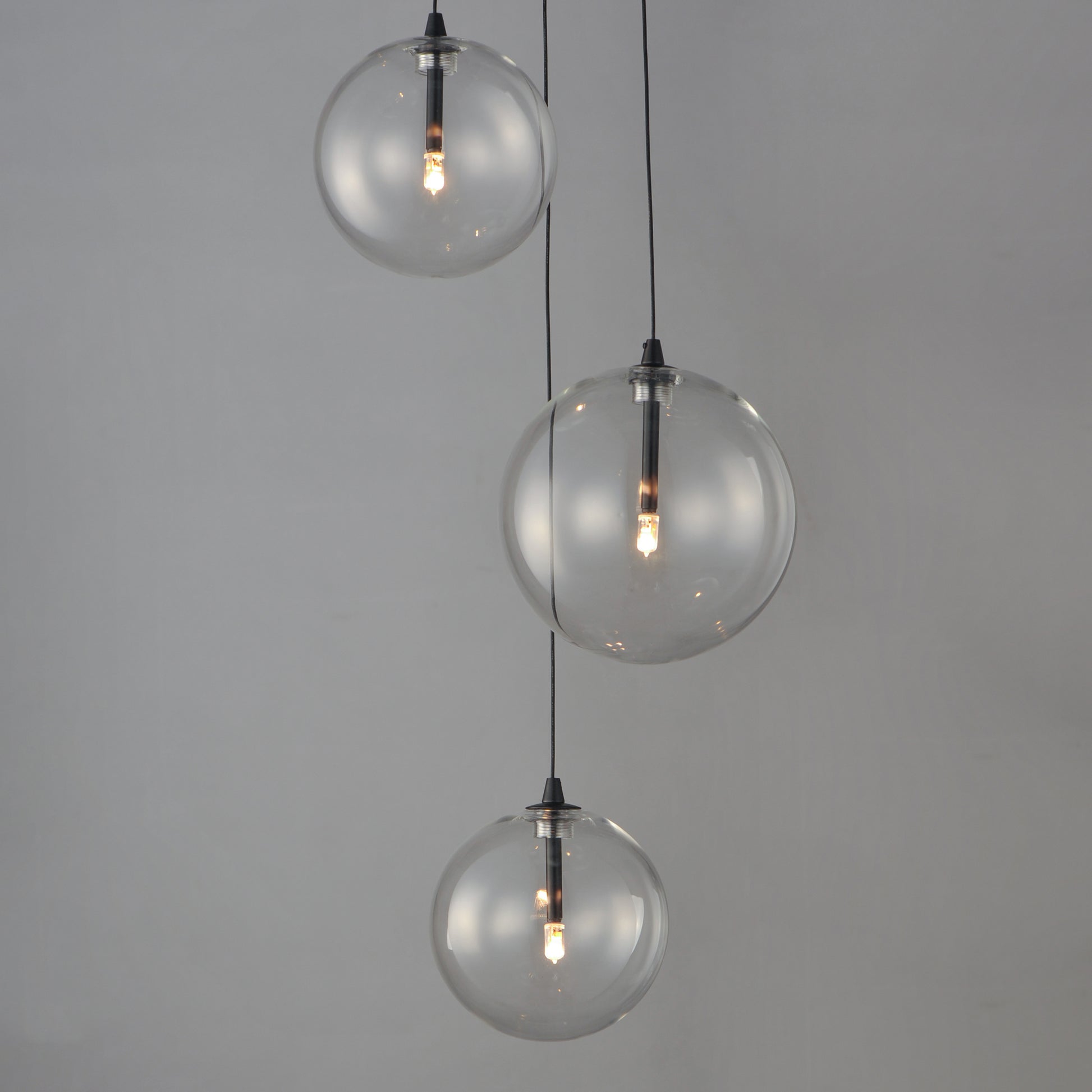 Global 3-Light LED Pendant Black by ET2