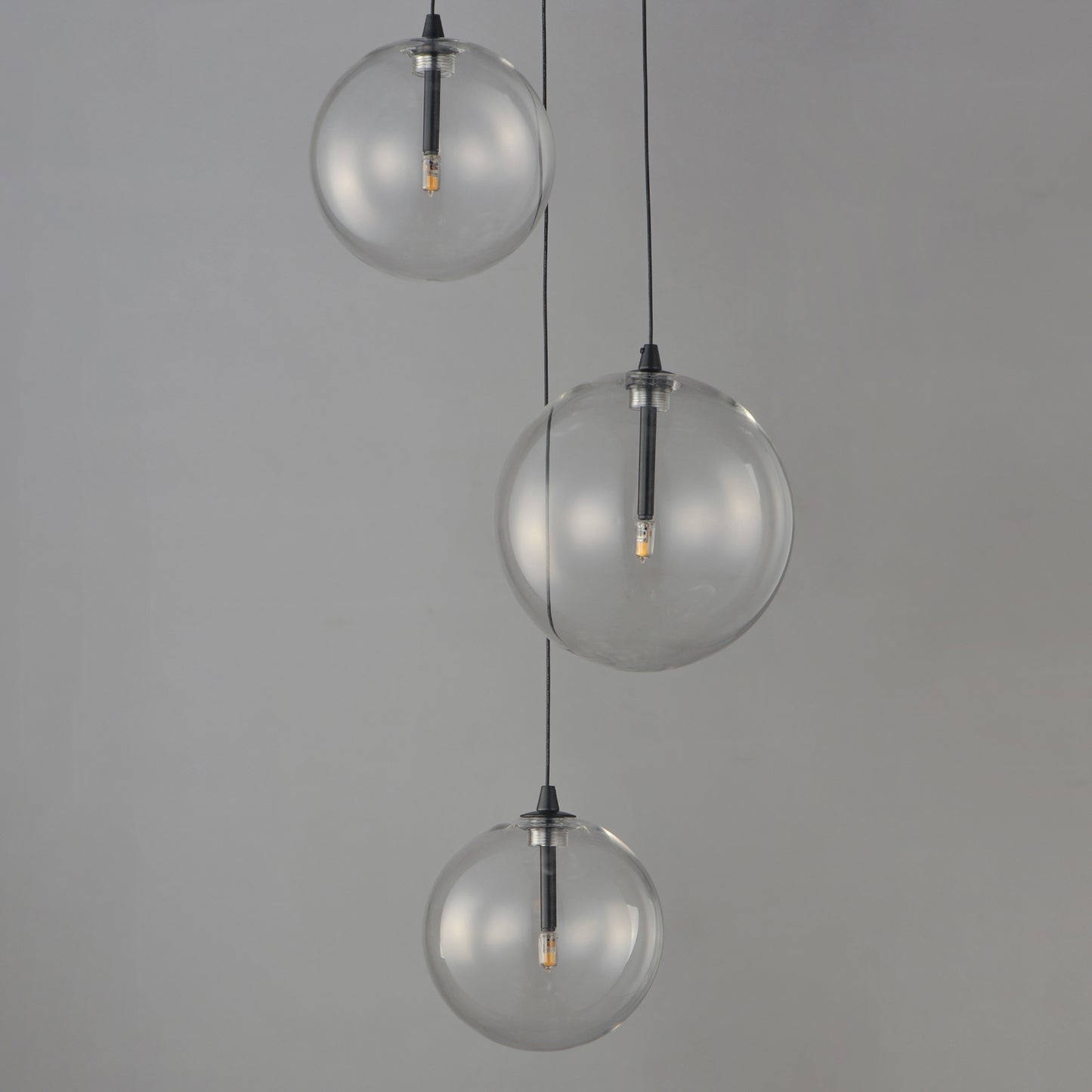 Global 3-Light LED Pendant Black by ET2