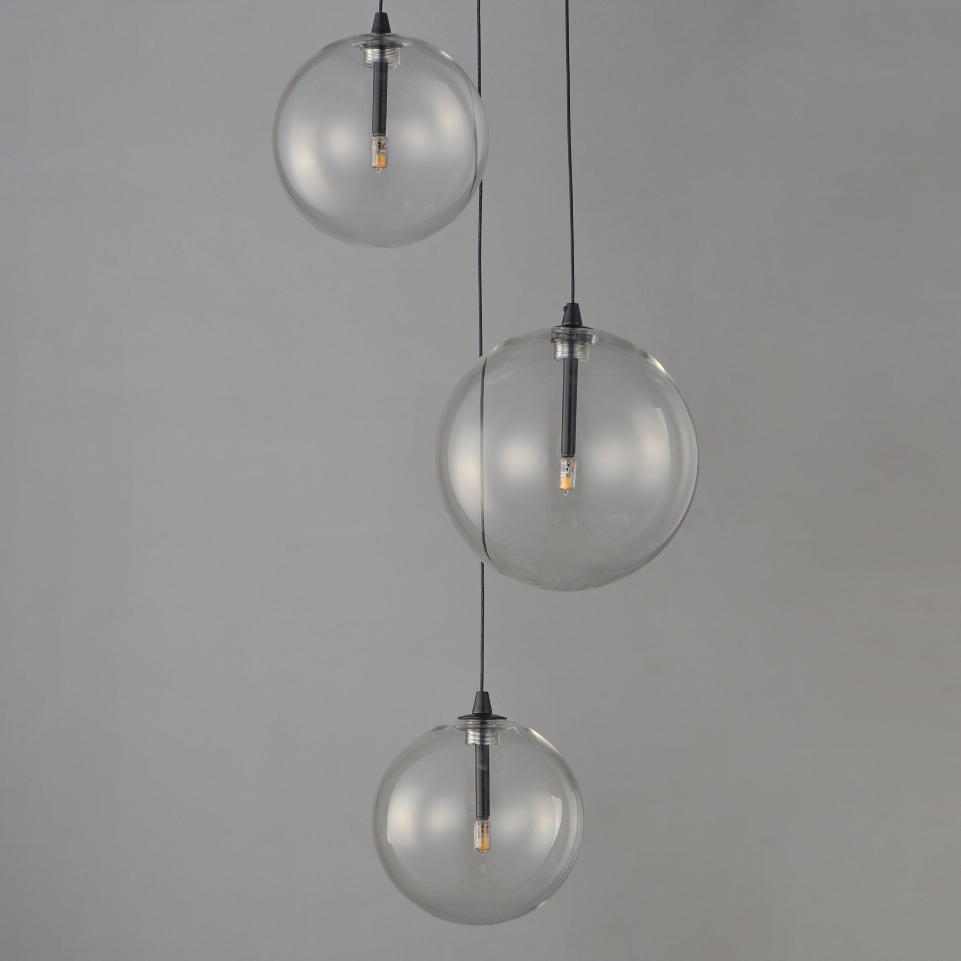 Global 3-Light LED Pendant Black by ET2