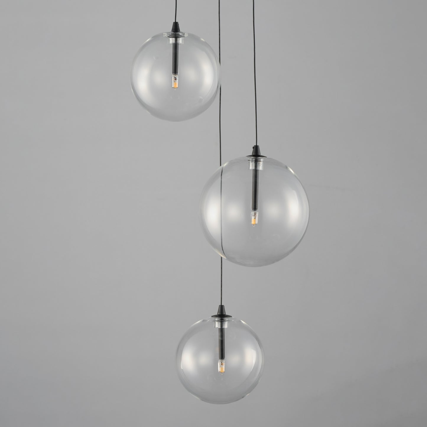 Global 3-Light LED Pendant Black by ET2