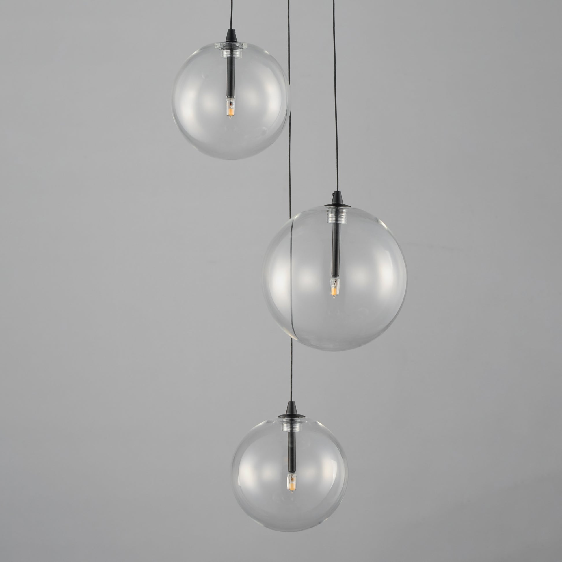 Global 3-Light LED Pendant Black by ET2
