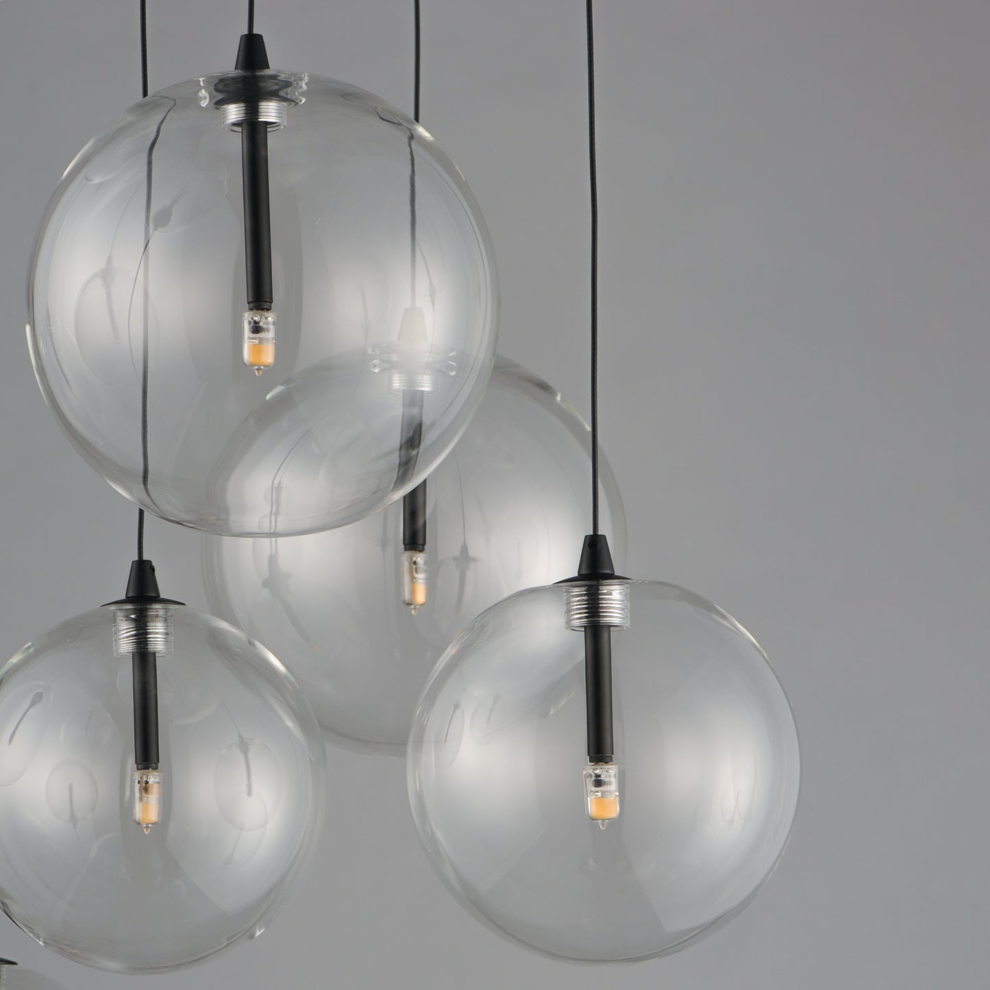 Global 9-Light LED Chandelier Black by ET2
