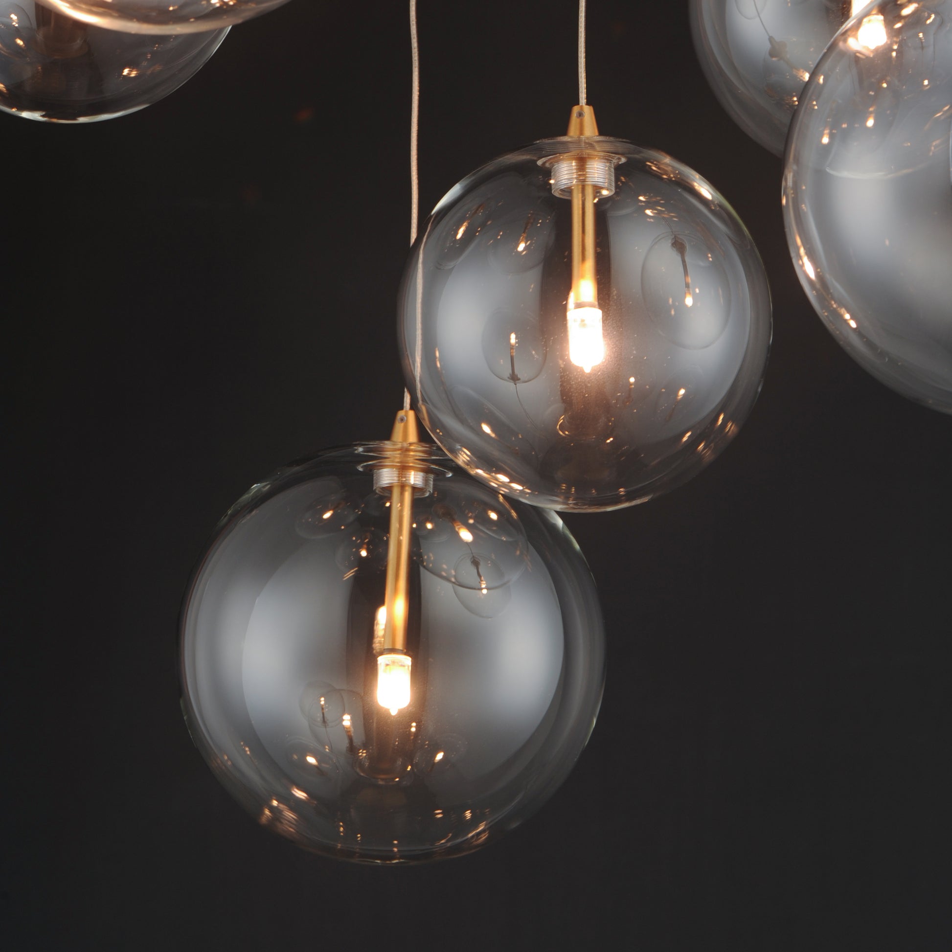 Global 9-Light LED Chandelier Natural Aged Brass by ET2