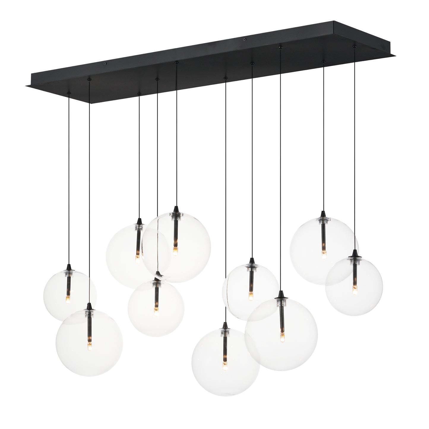 Global 10-Light LED Pendant Black by ET2