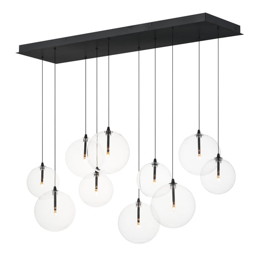Global 10-Light LED Pendant Black by ET2