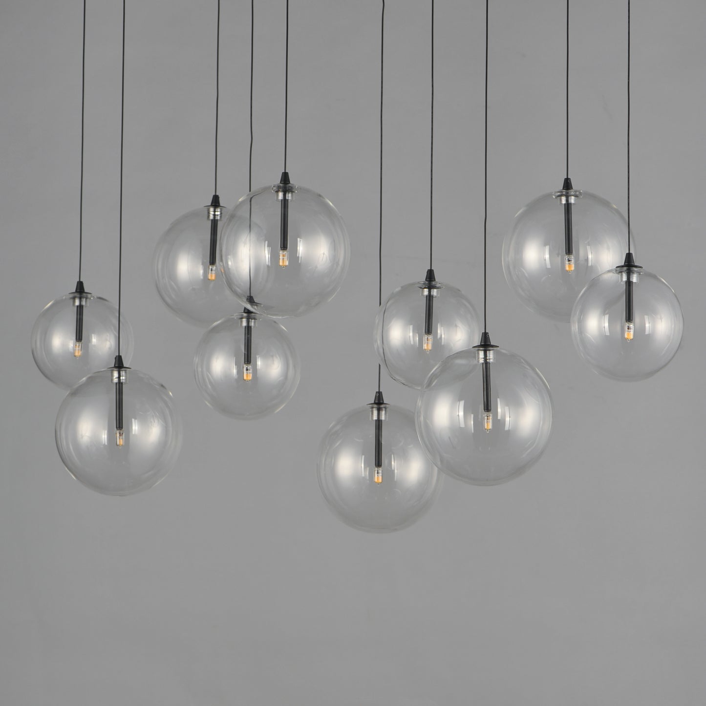 Global 10-Light LED Pendant Black by ET2