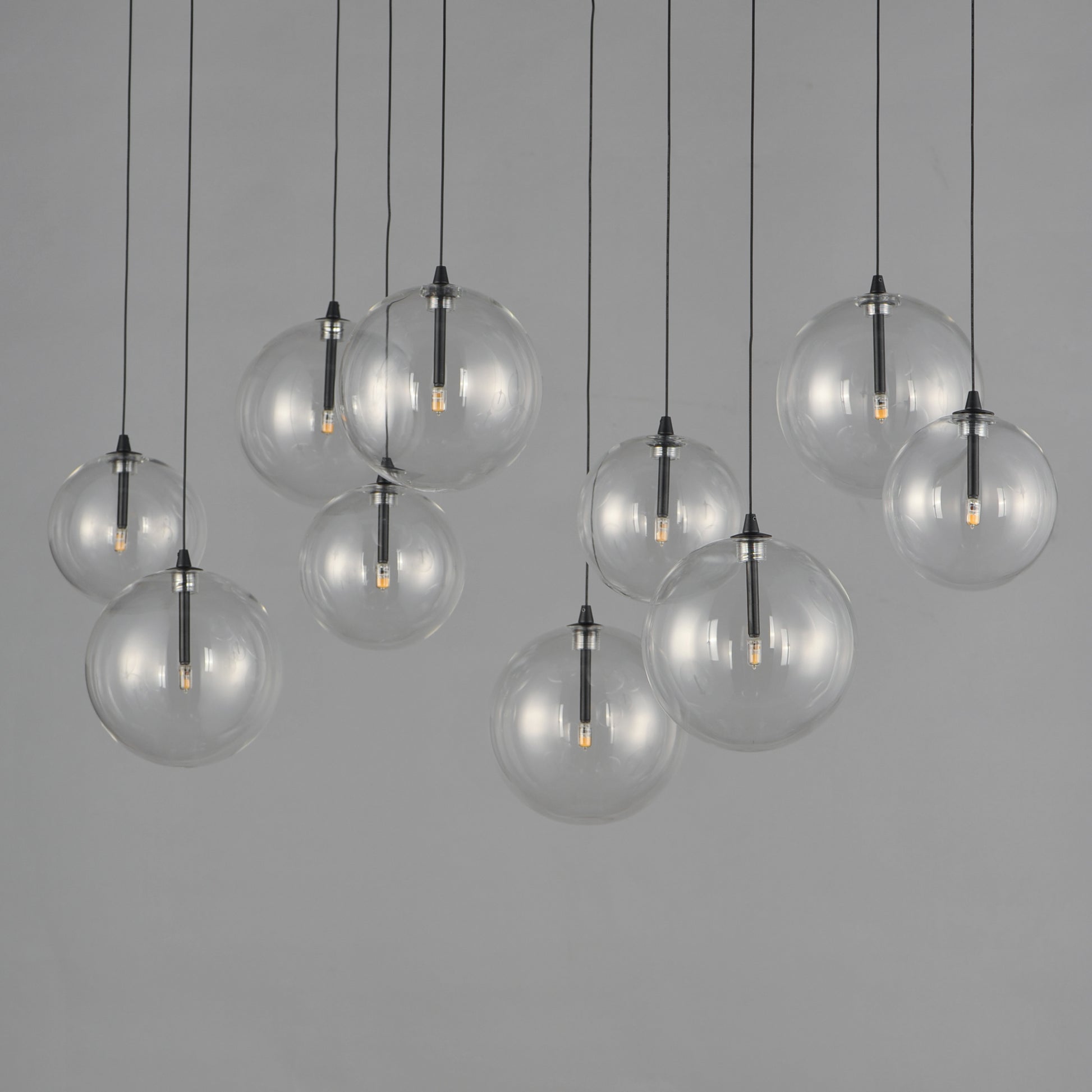 Global 10-Light LED Pendant Black by ET2