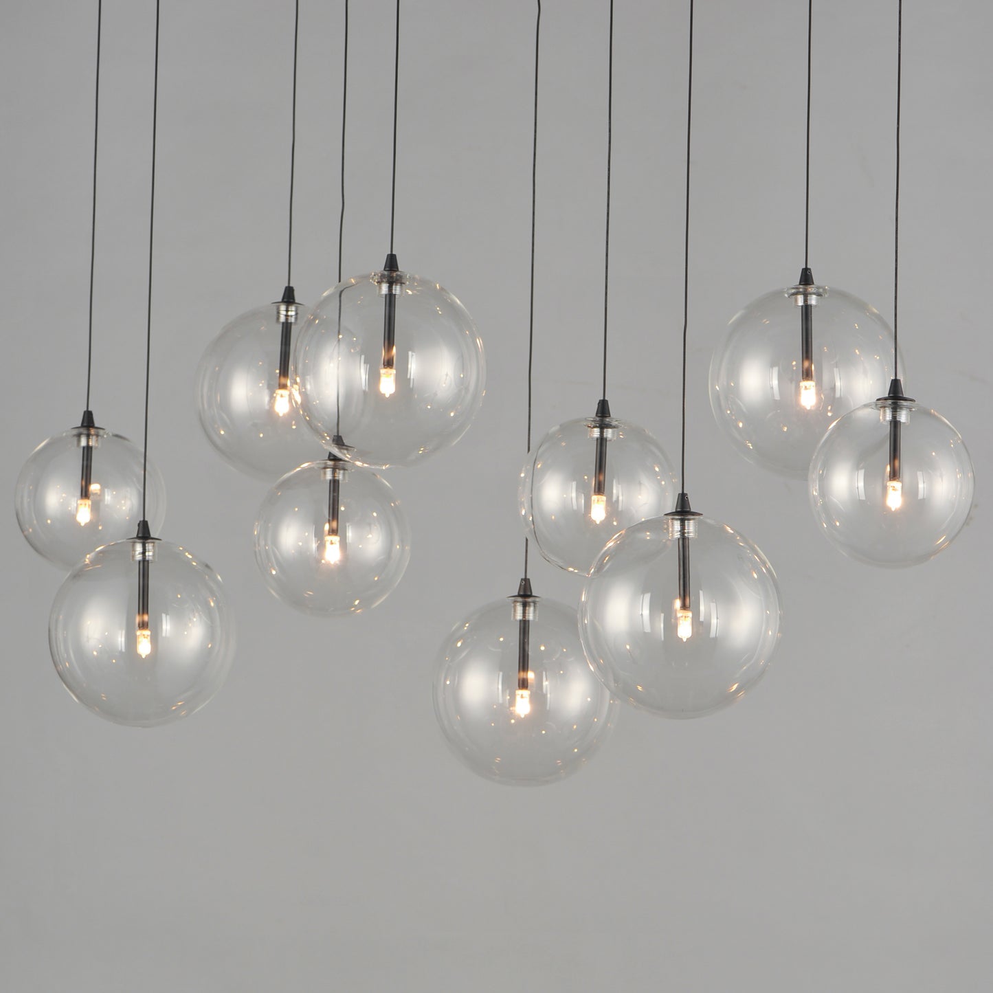 Global 10-Light LED Pendant Black by ET2