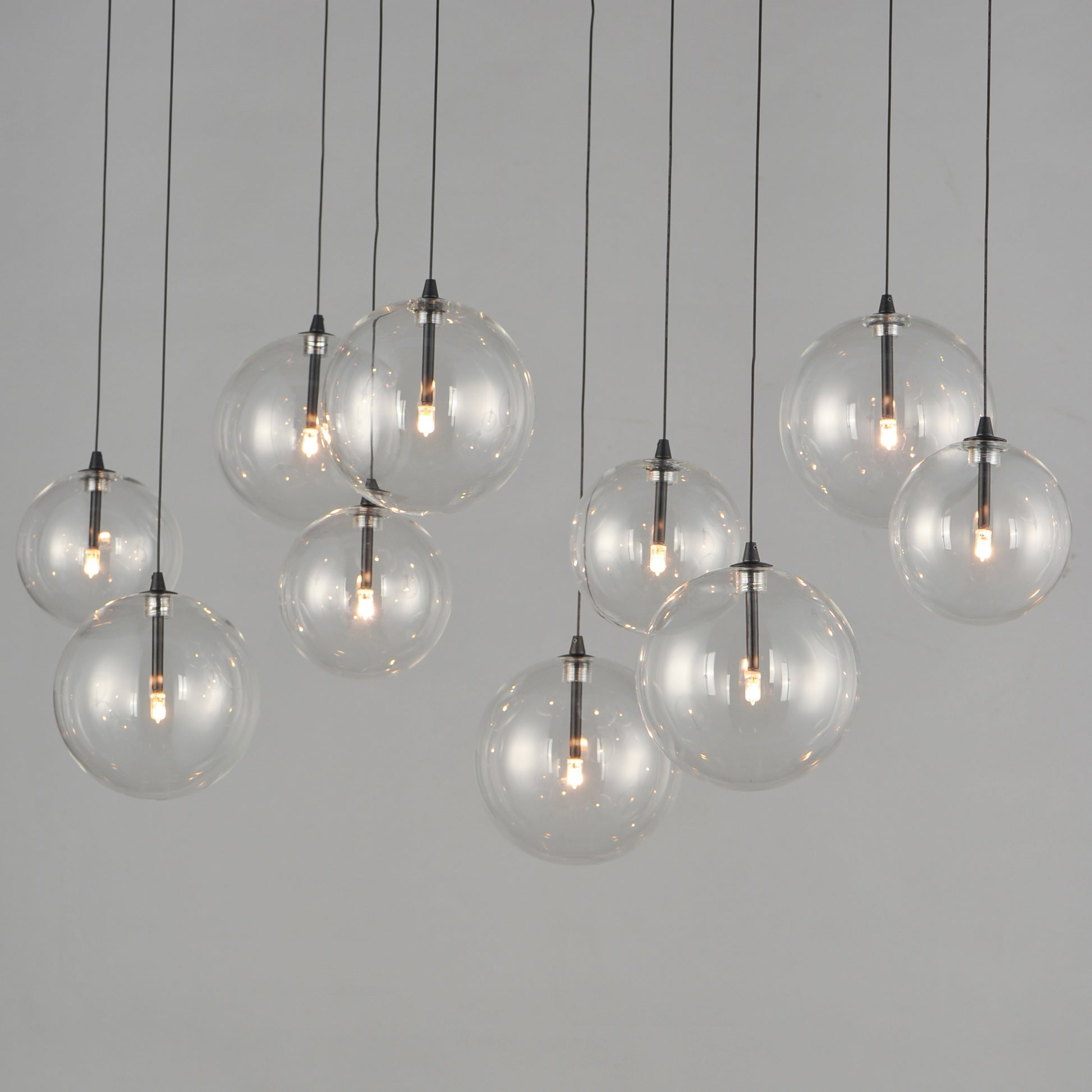 Global 10-Light LED Pendant Black by ET2