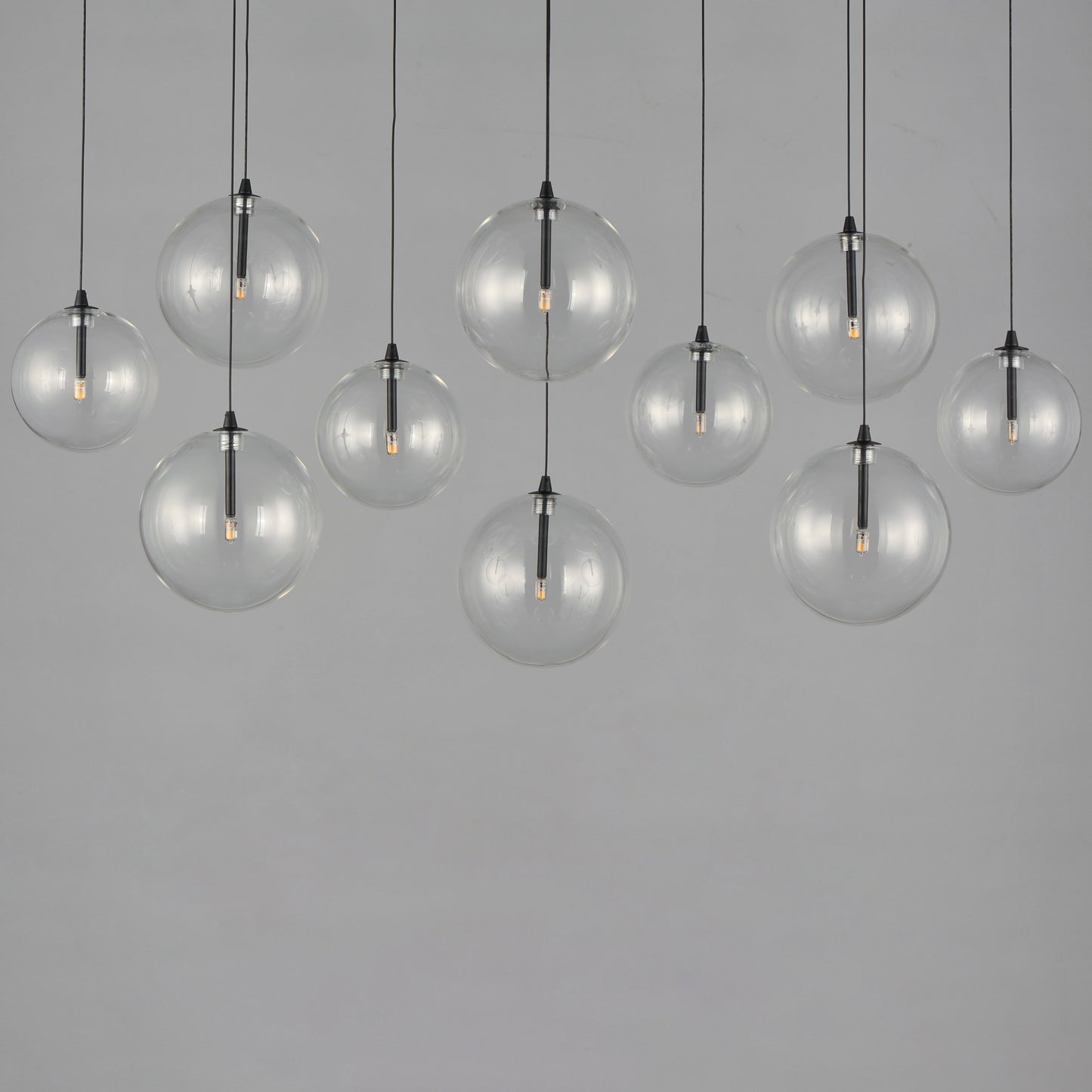 Global 10-Light LED Pendant Black by ET2