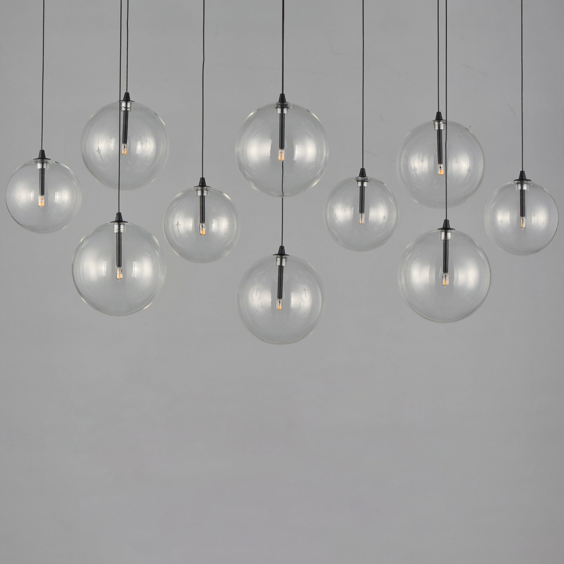 Global 10-Light LED Pendant Black by ET2