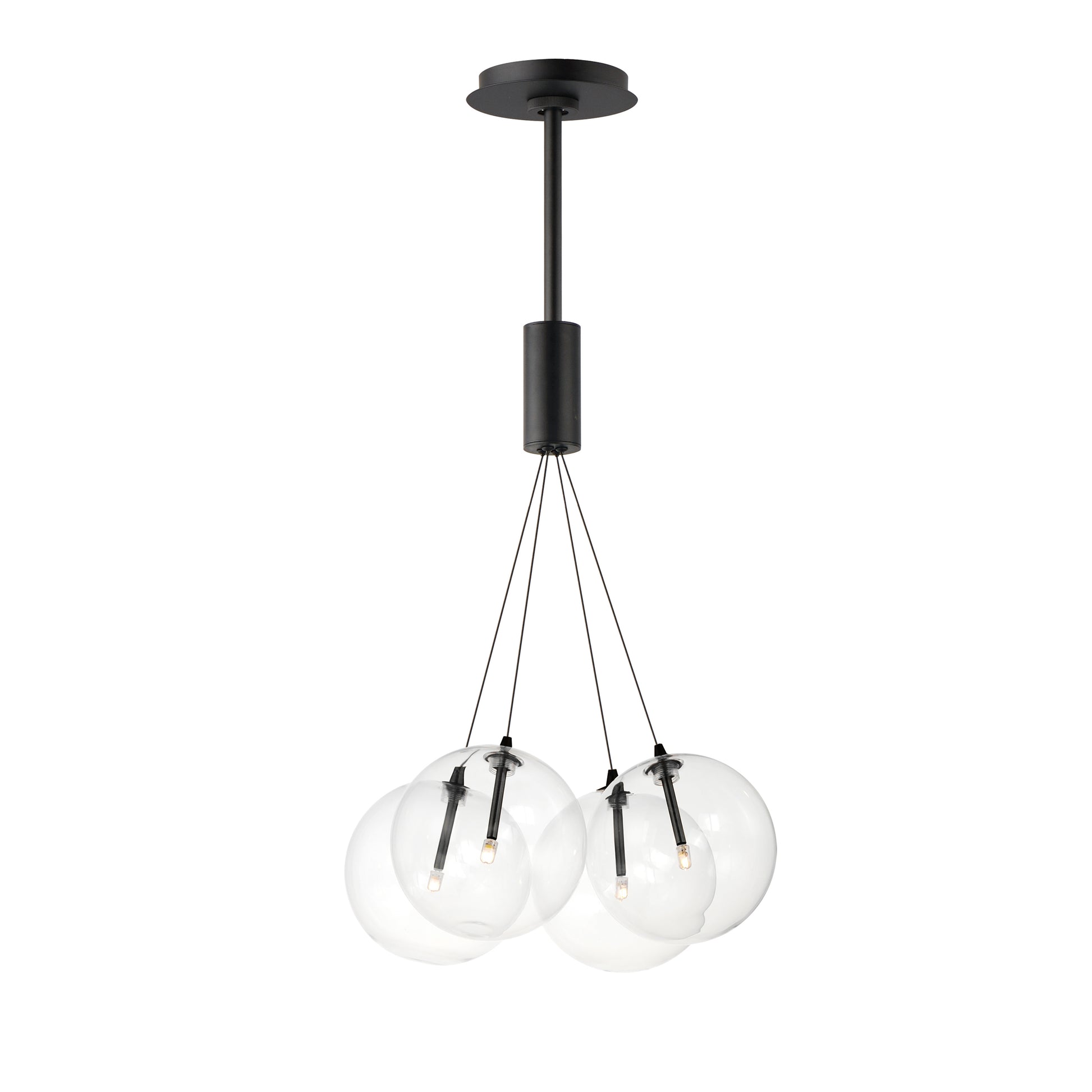 Burst 4-Light LED Pendant Clear Black by ET2