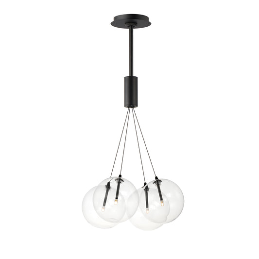 Burst 4-Light LED Pendant Clear Black by ET2