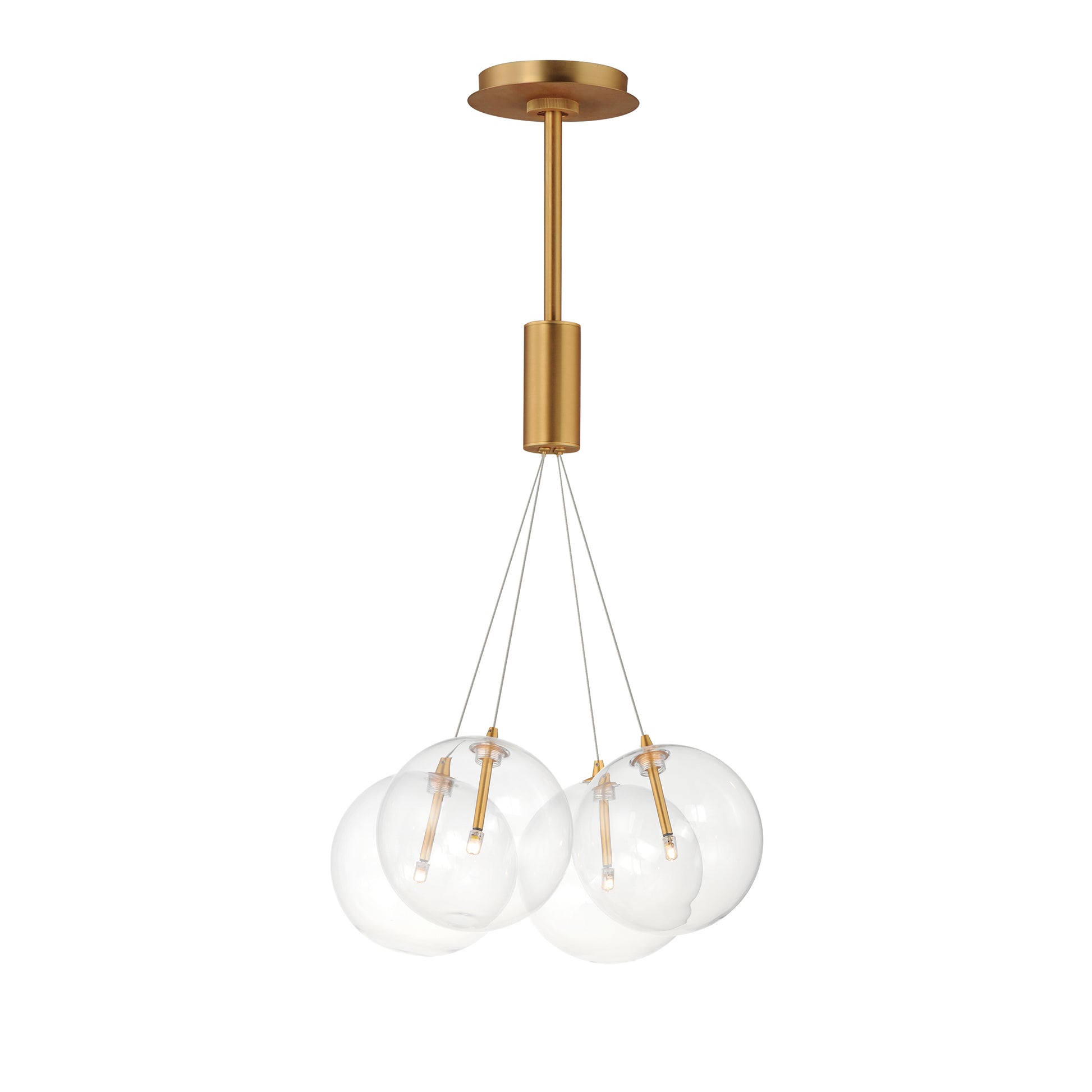 Burst 4-Light LED Pendant Clear Gold by ET2