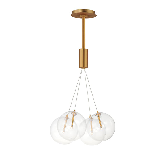Burst 4-Light LED Pendant Clear Gold by ET2