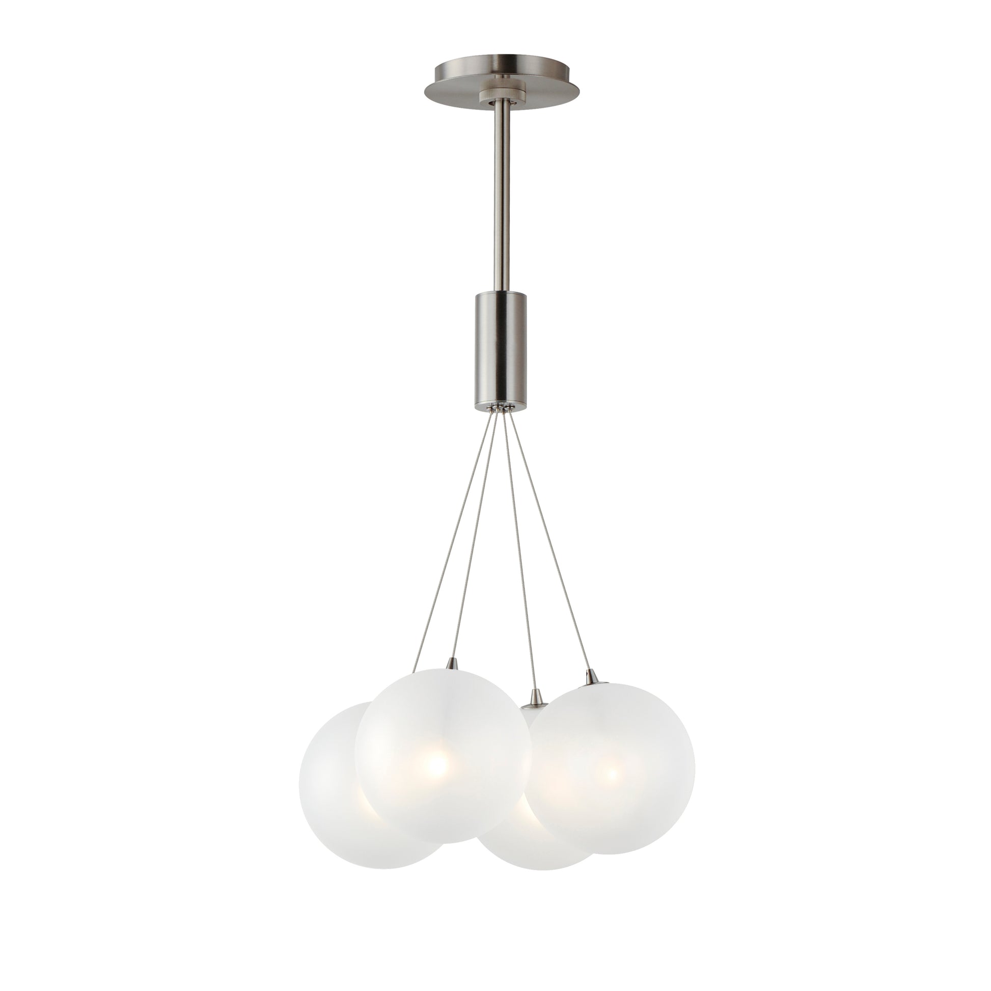 Burst 4-Light LED Pendant Frost Satin Nickel by ET2