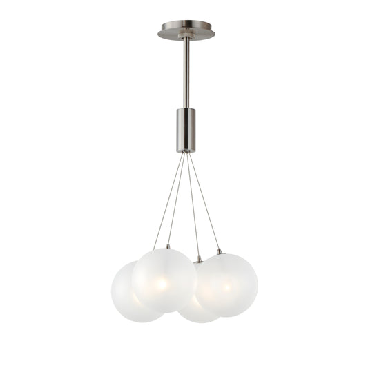 Burst 4-Light LED Pendant Frost Satin Nickel by ET2