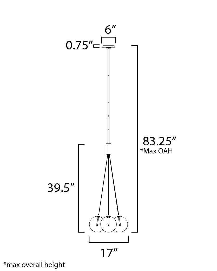 Burst 4-Light LED Pendant Frost Satin Nickel by ET2
