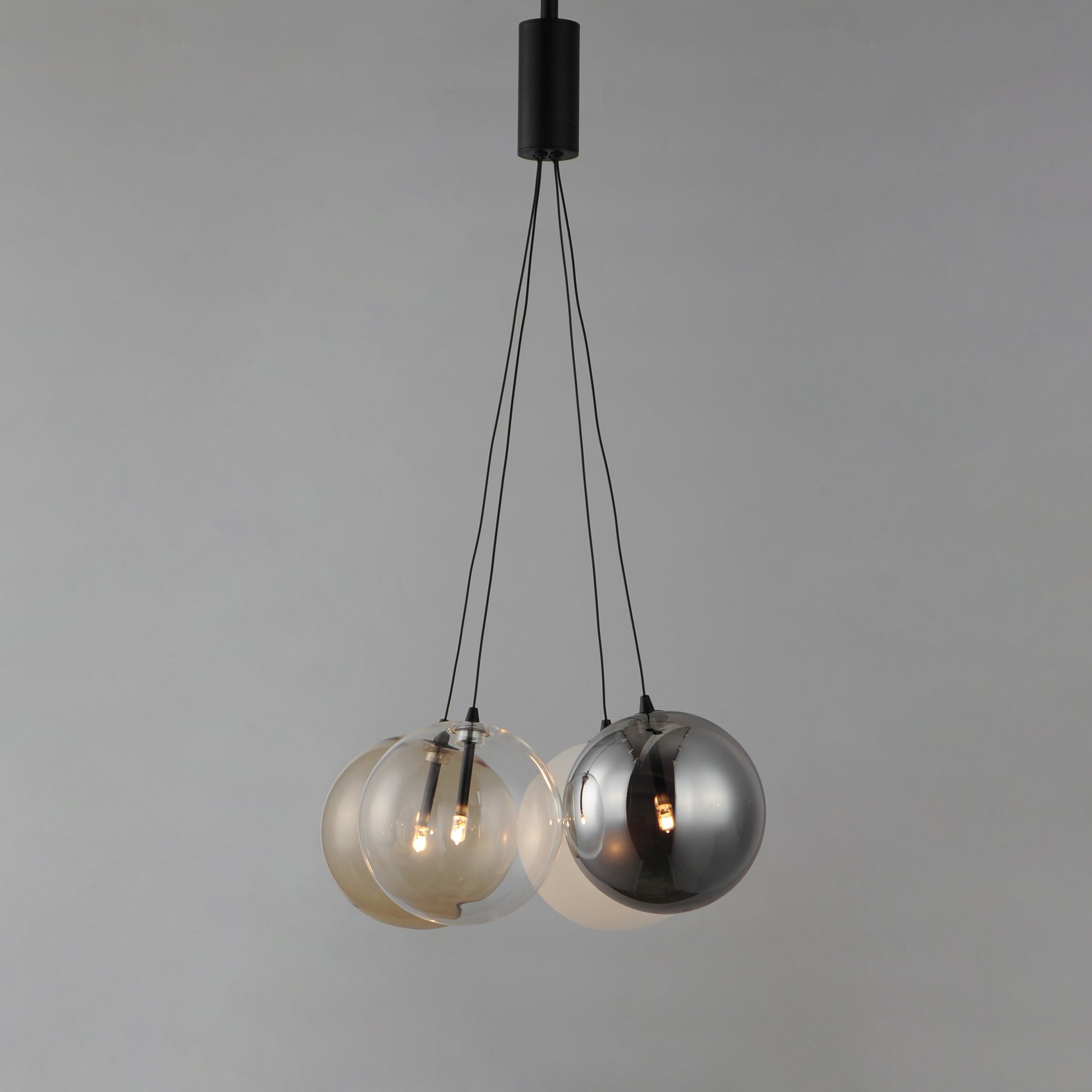 Burst 4-Light LED Pendant Mixed Black by ET2