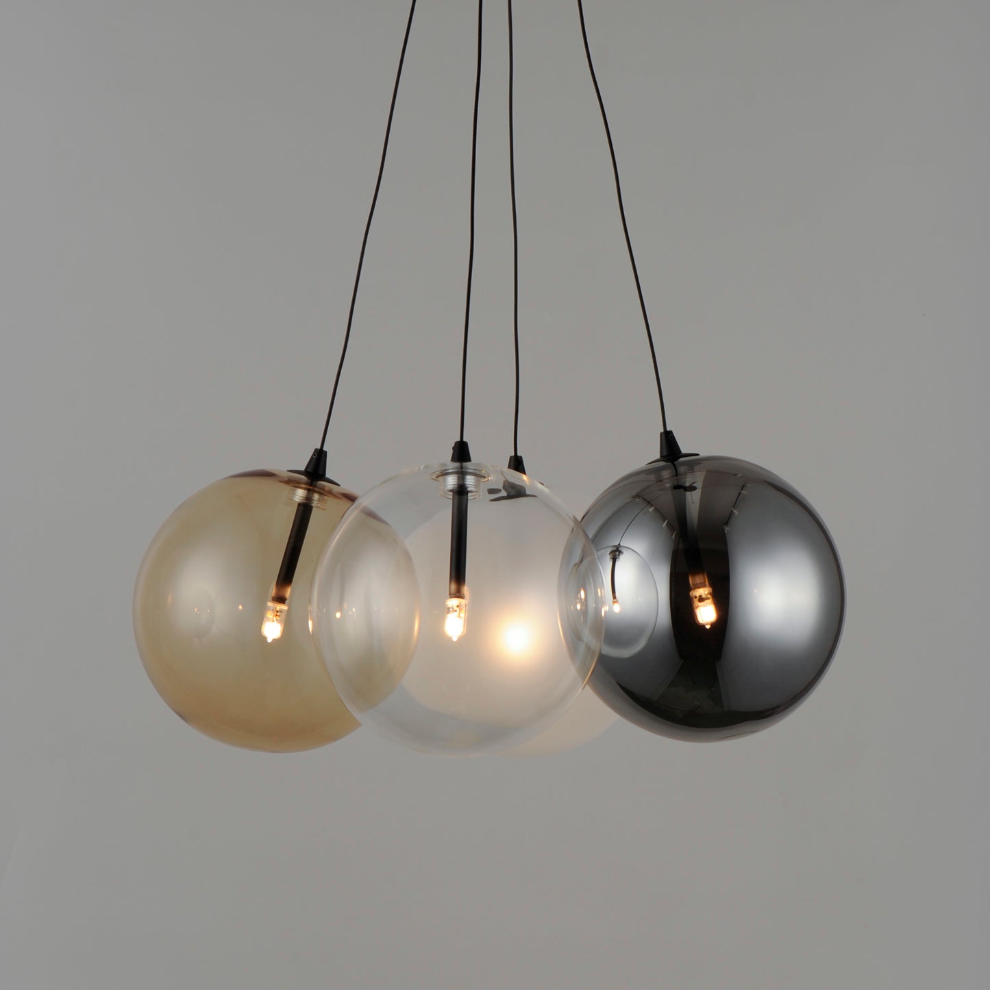 Burst 4-Light LED Pendant Mixed Black by ET2