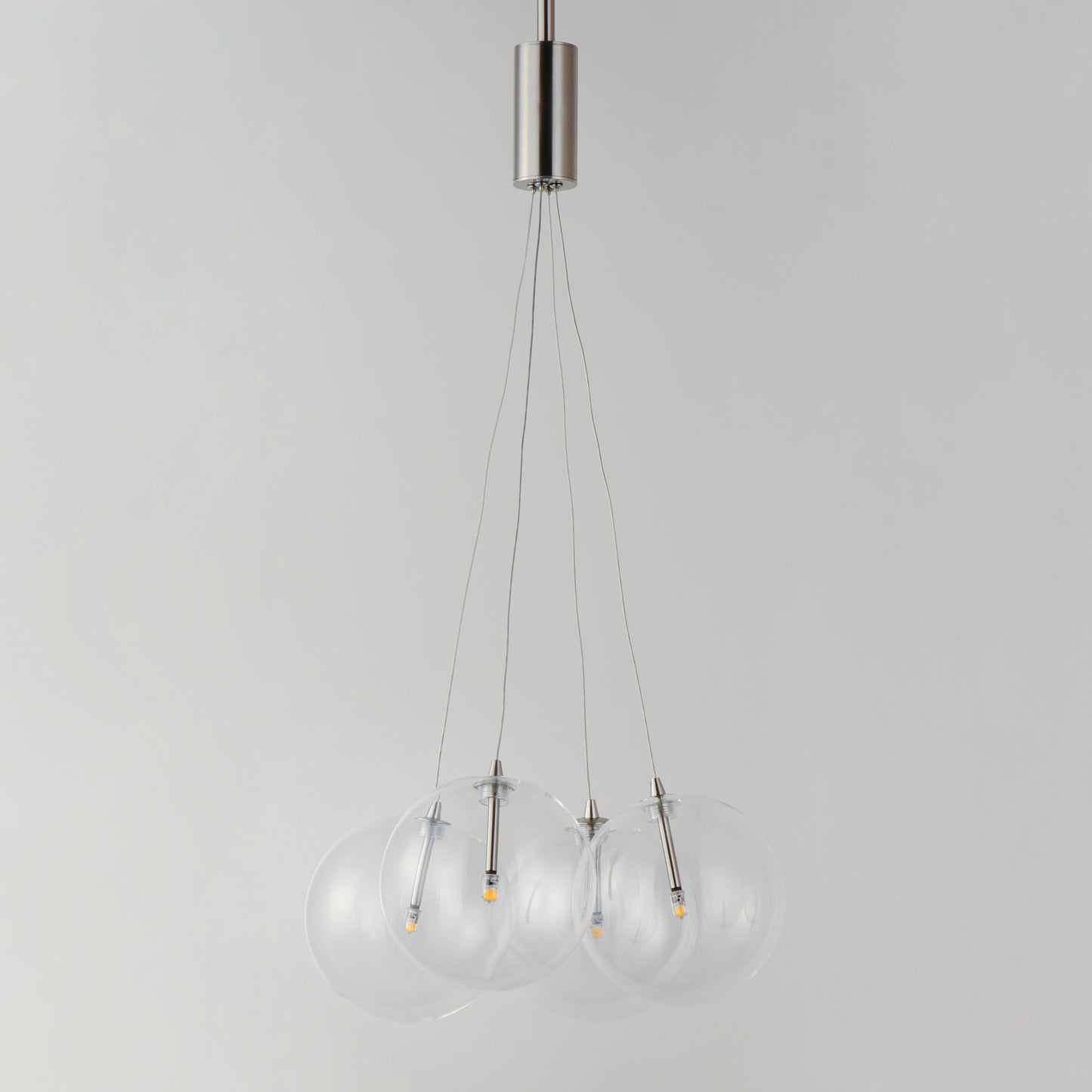 Burst 4-Light LED Pendant Clear Satin Nickel by ET2