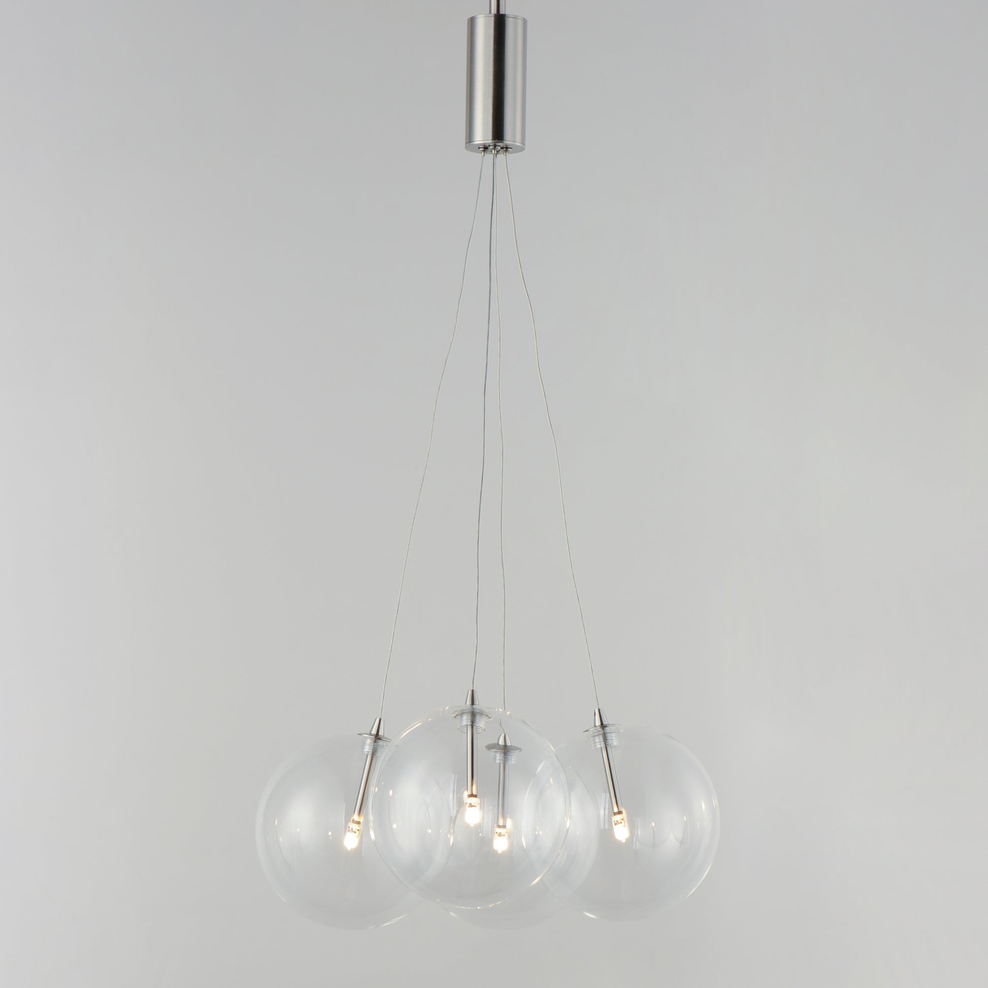 Burst 4-Light LED Pendant Clear Satin Nickel by ET2