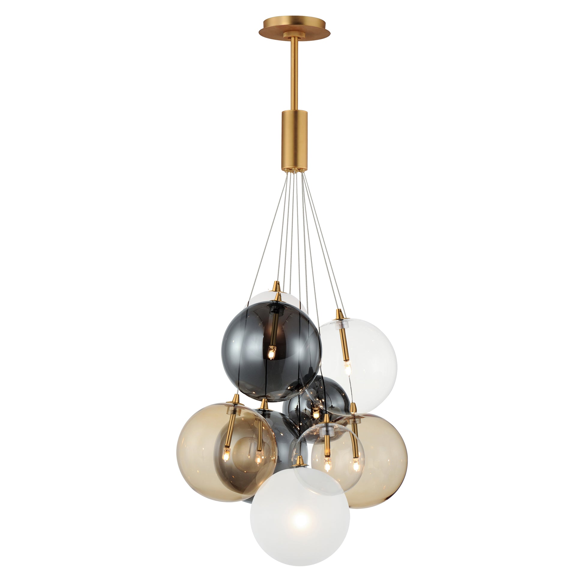 Burst 9-Light LED Pendant Mixed Gold by ET2