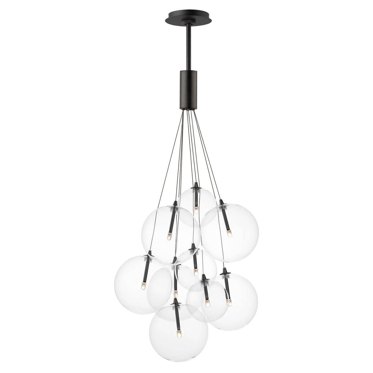 Burst 9-Light LED Pendant Clear Black by ET2