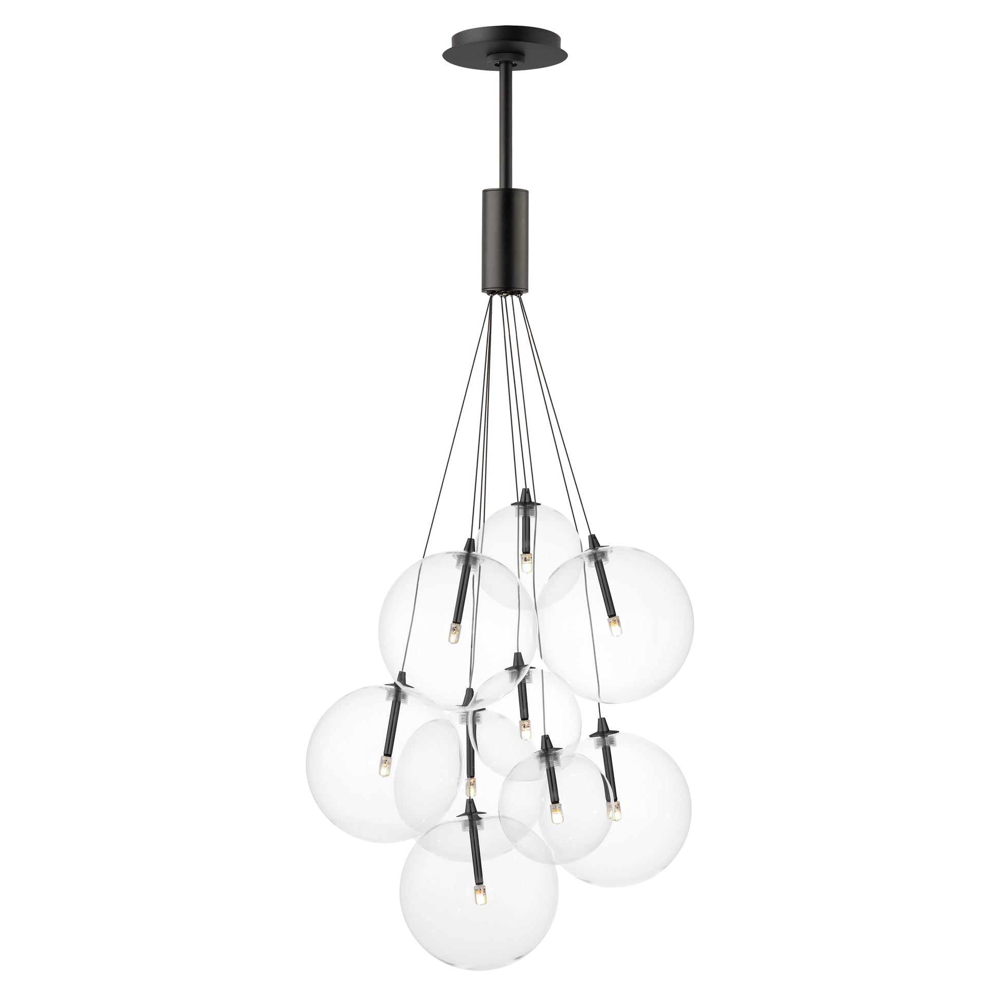 Burst 9-Light LED Pendant Clear Black by ET2